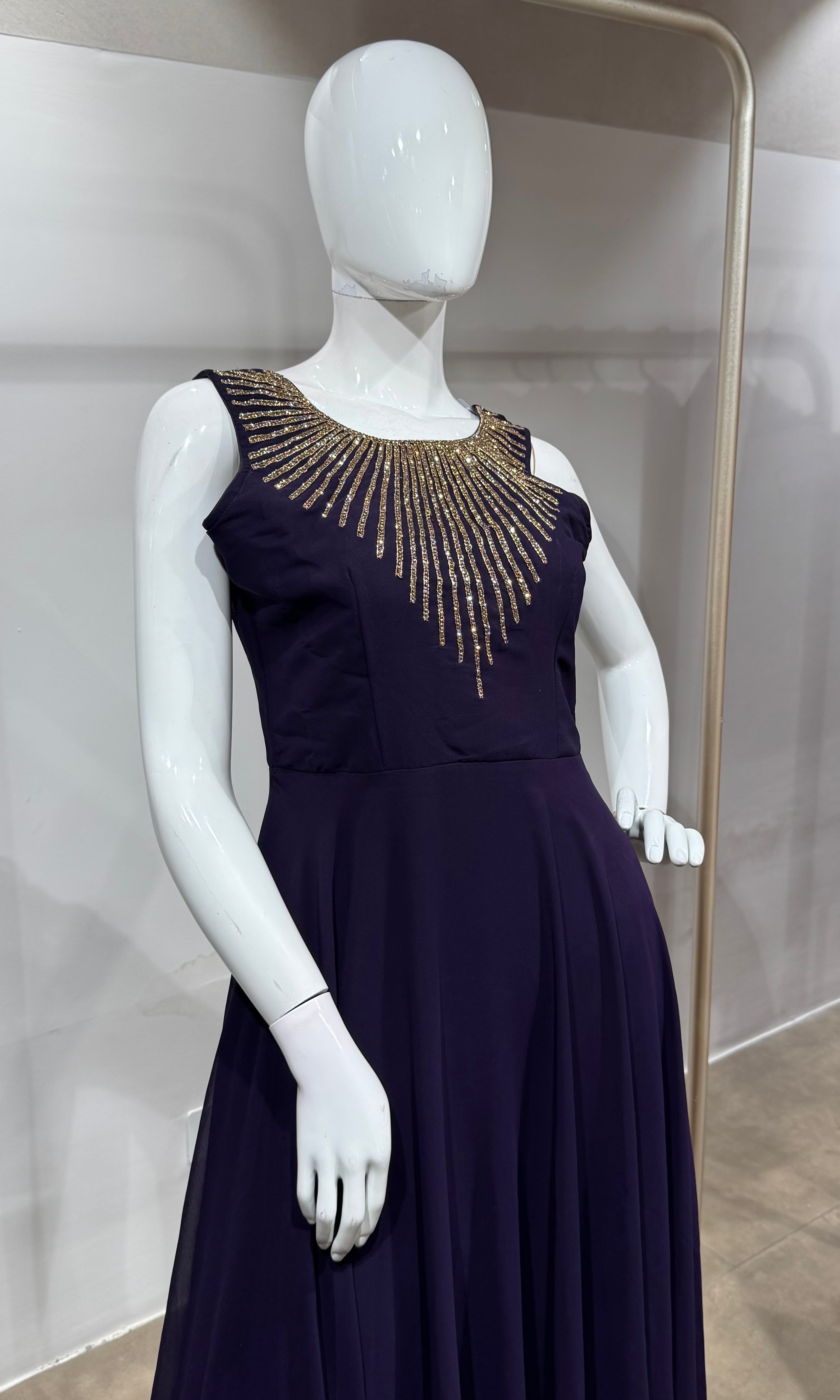 WINE Zari Embroidered Festive Anarkali Set