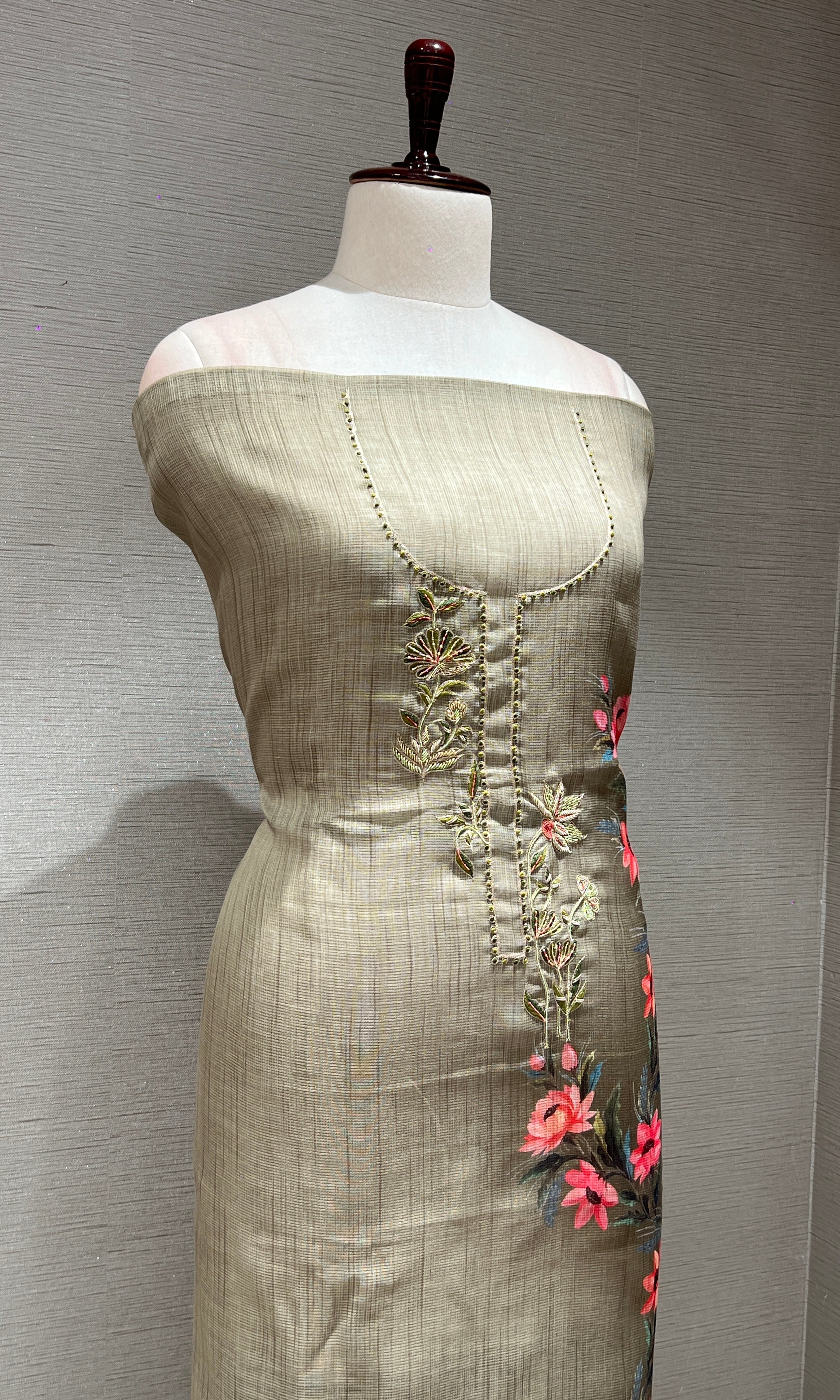 Green dress material