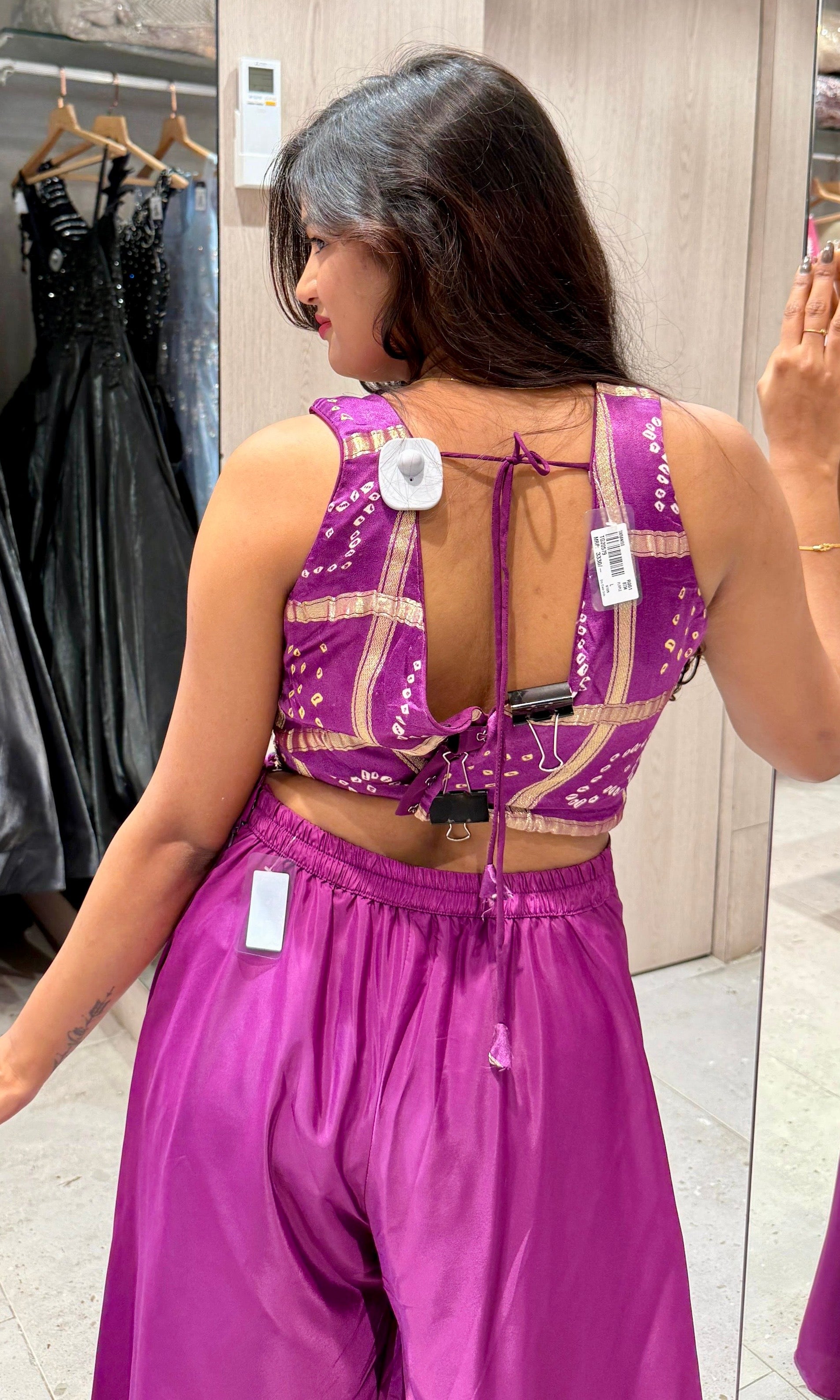 Purple Mirror Embellished palazzo set