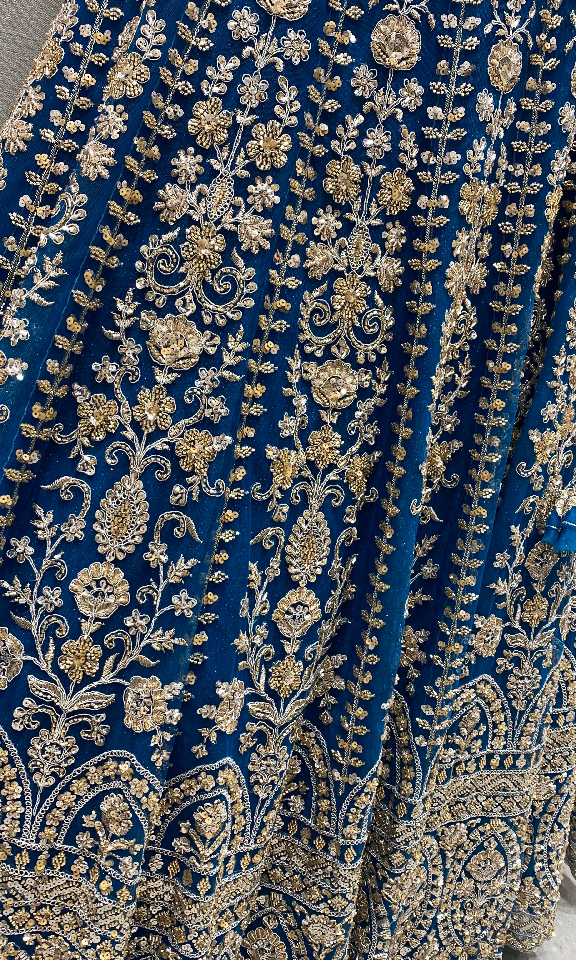 Prussian Blue lehenga