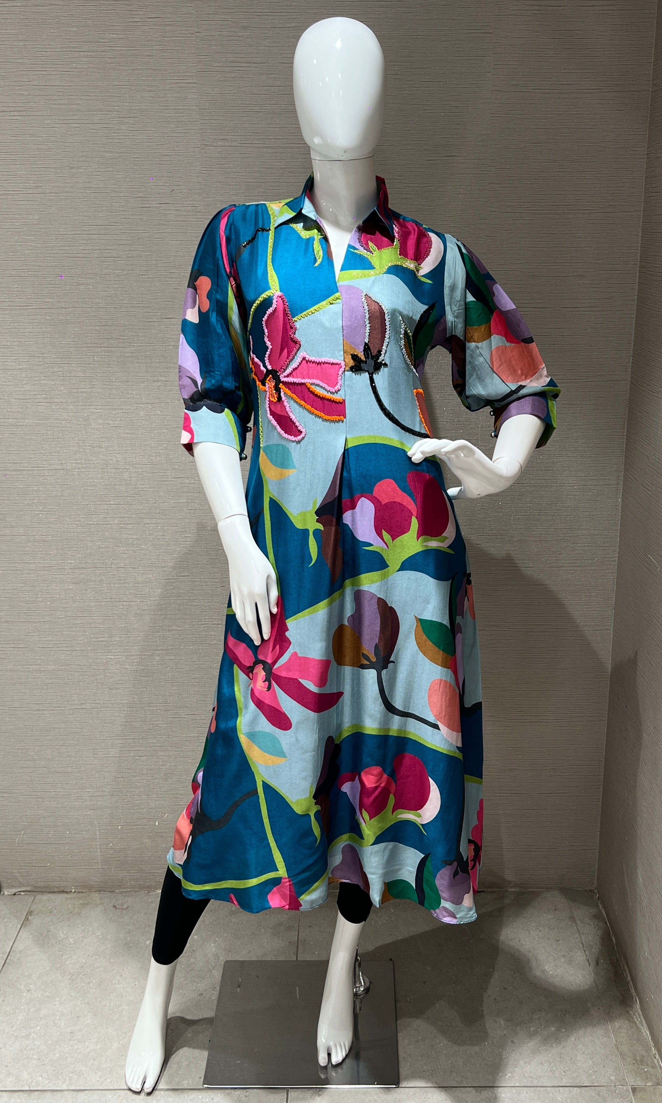 Blue Floral Kurti top