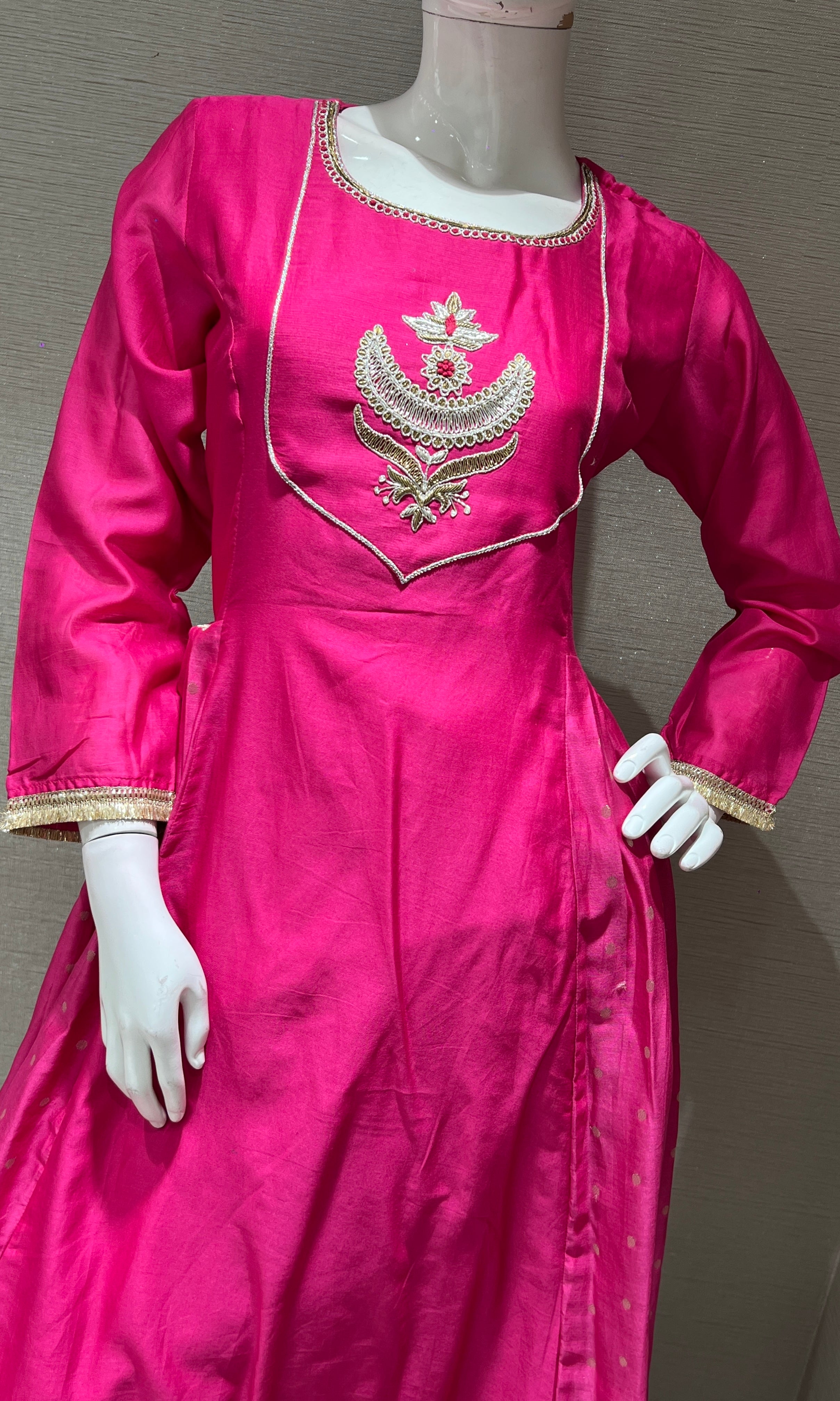 LOTUS PINK EMBROIDERED ANARKALI SET