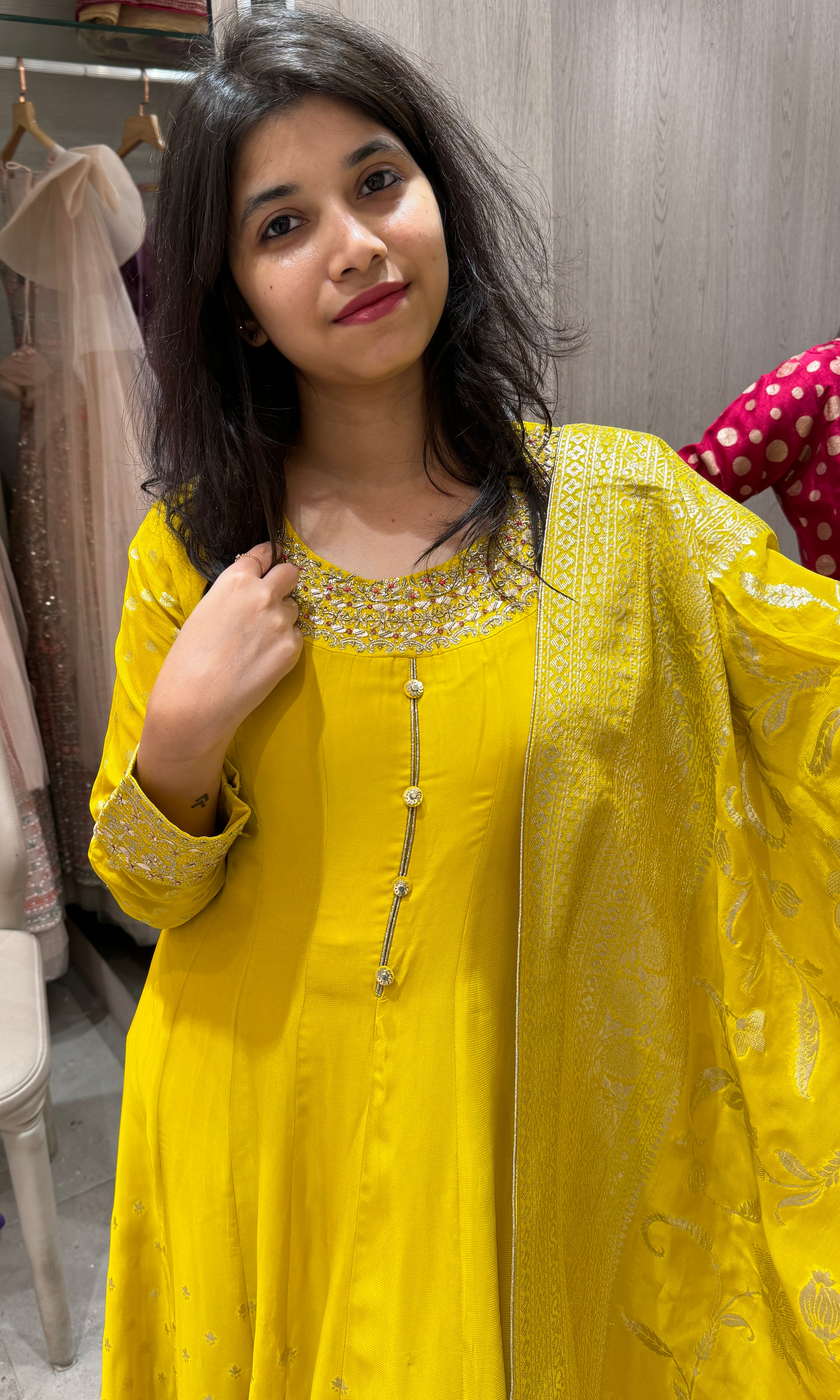 Yellow long dress