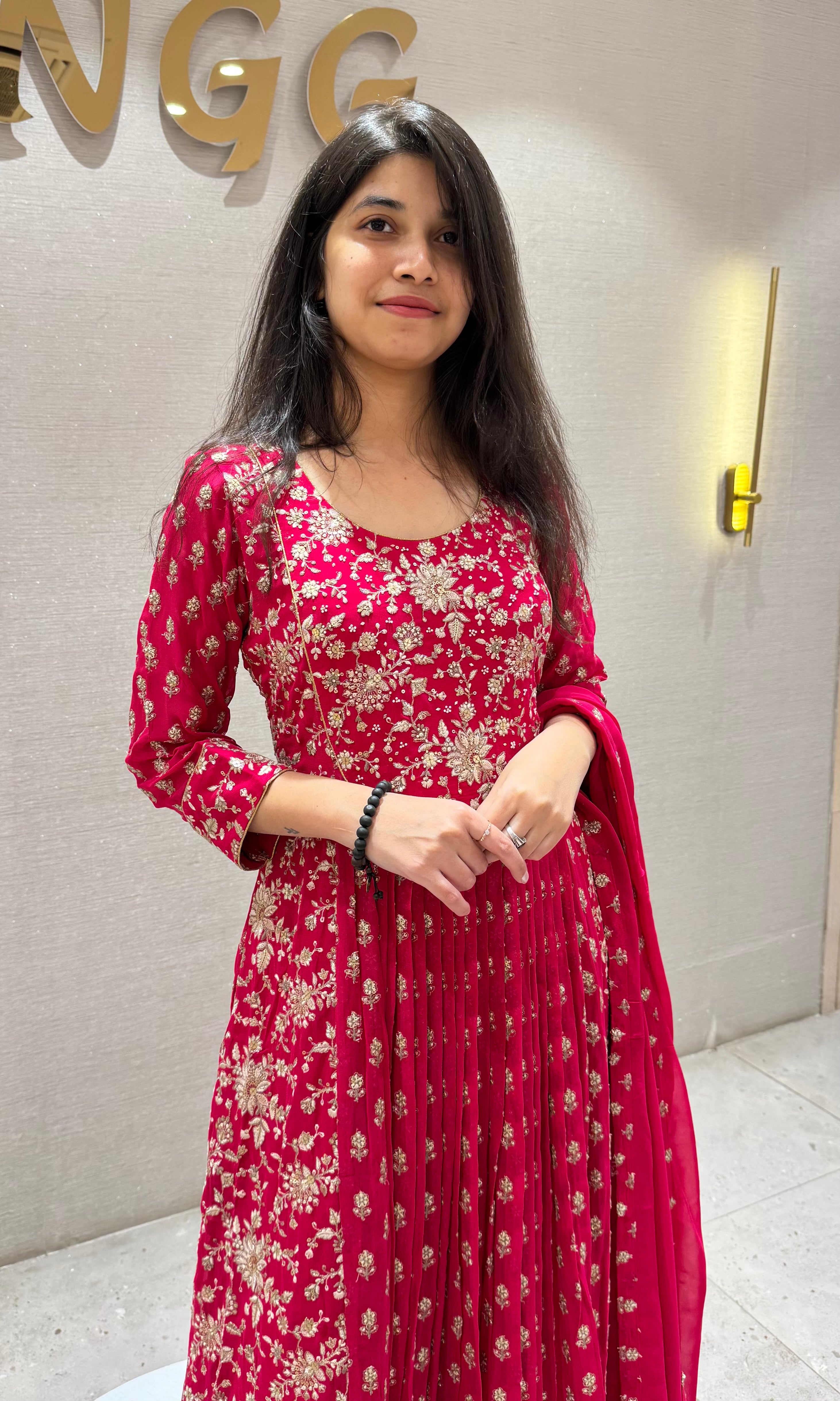 Rani pink ANARKALI long dress