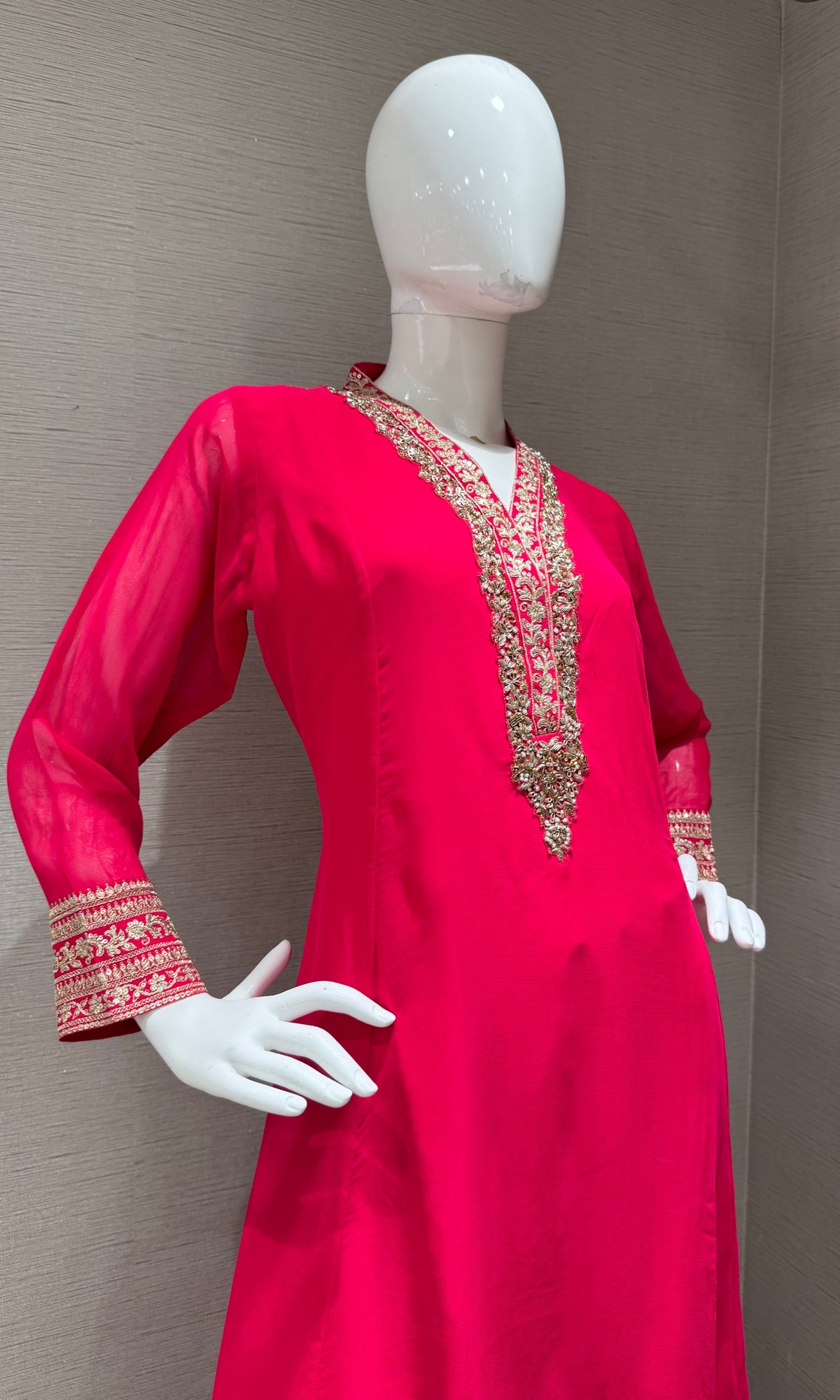 Rani Embroidered Salwar Silk Kurta Set with Dupatta