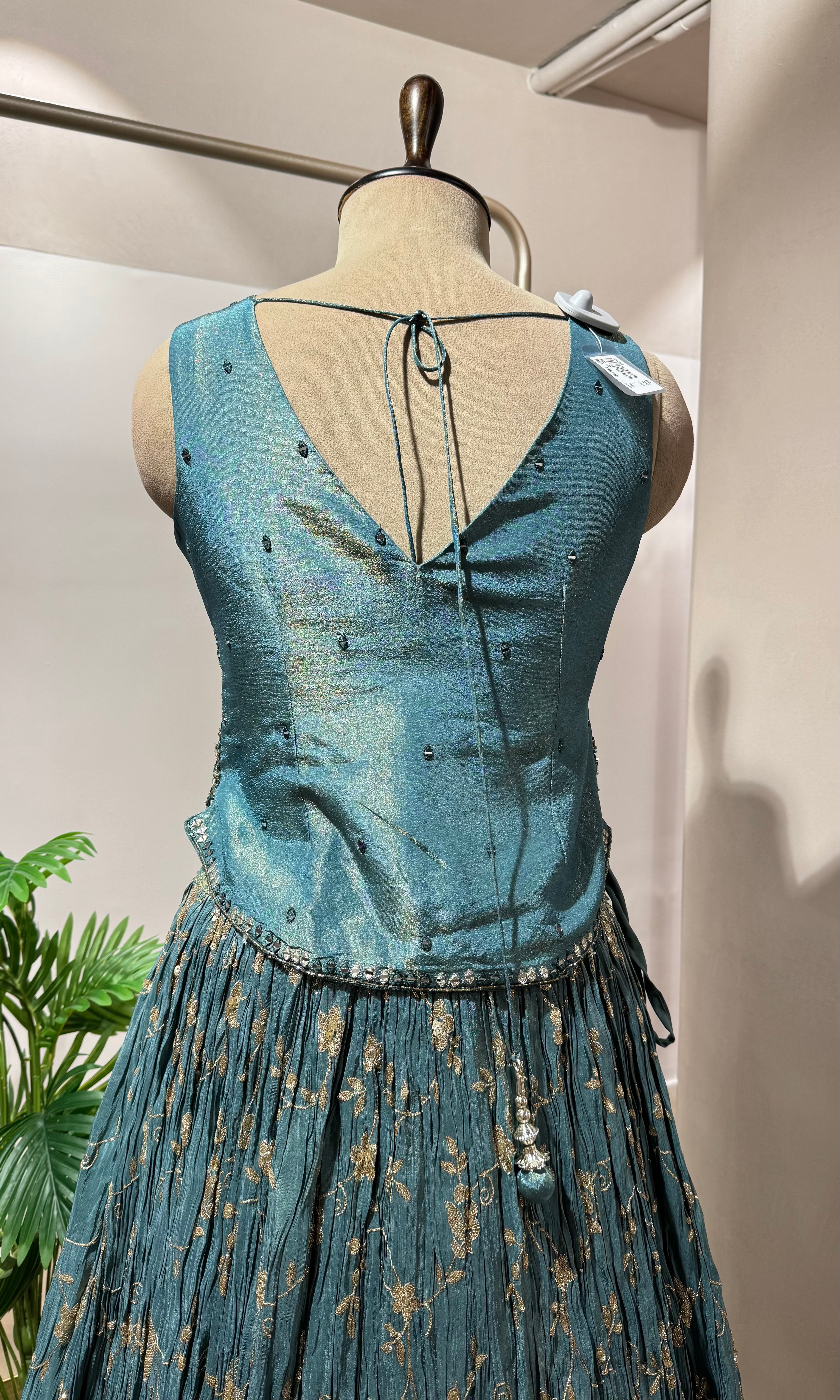 Sea Green GOLDEN EMBROIDERD LEHENGA SET