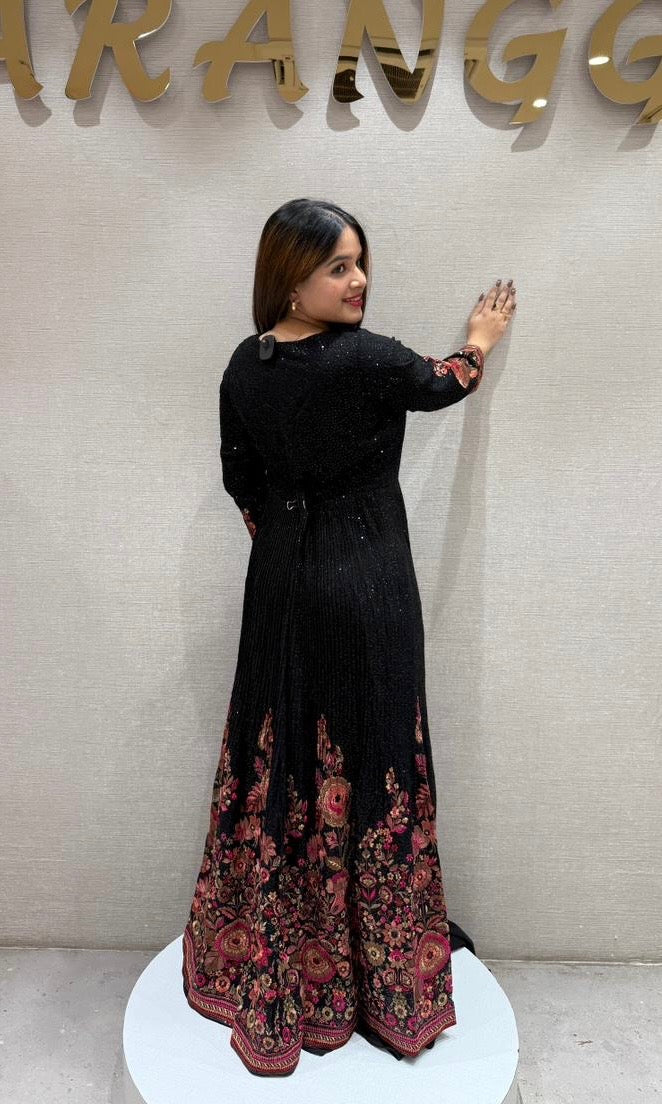 Black A Line dress with Palazzo pants