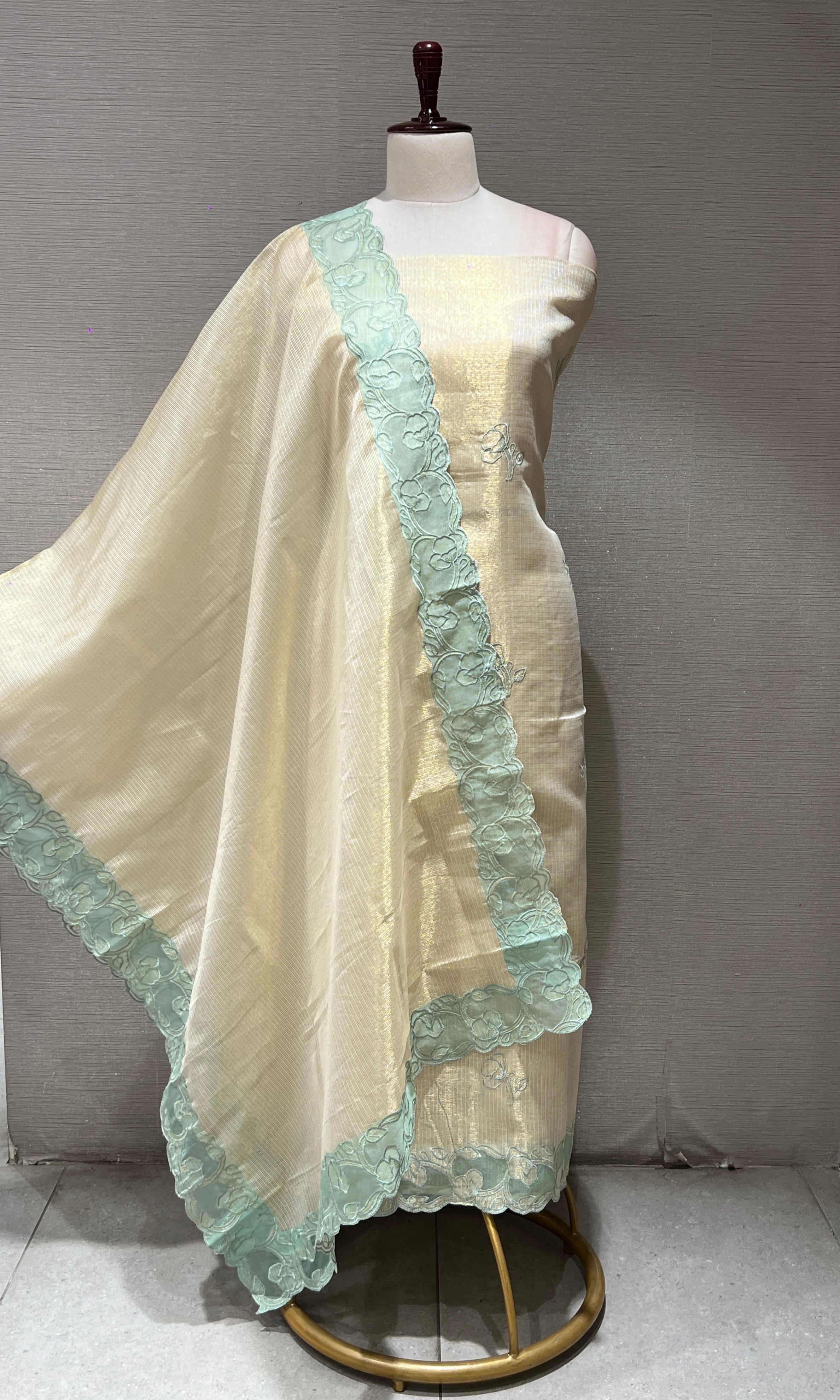 Light blue dress material