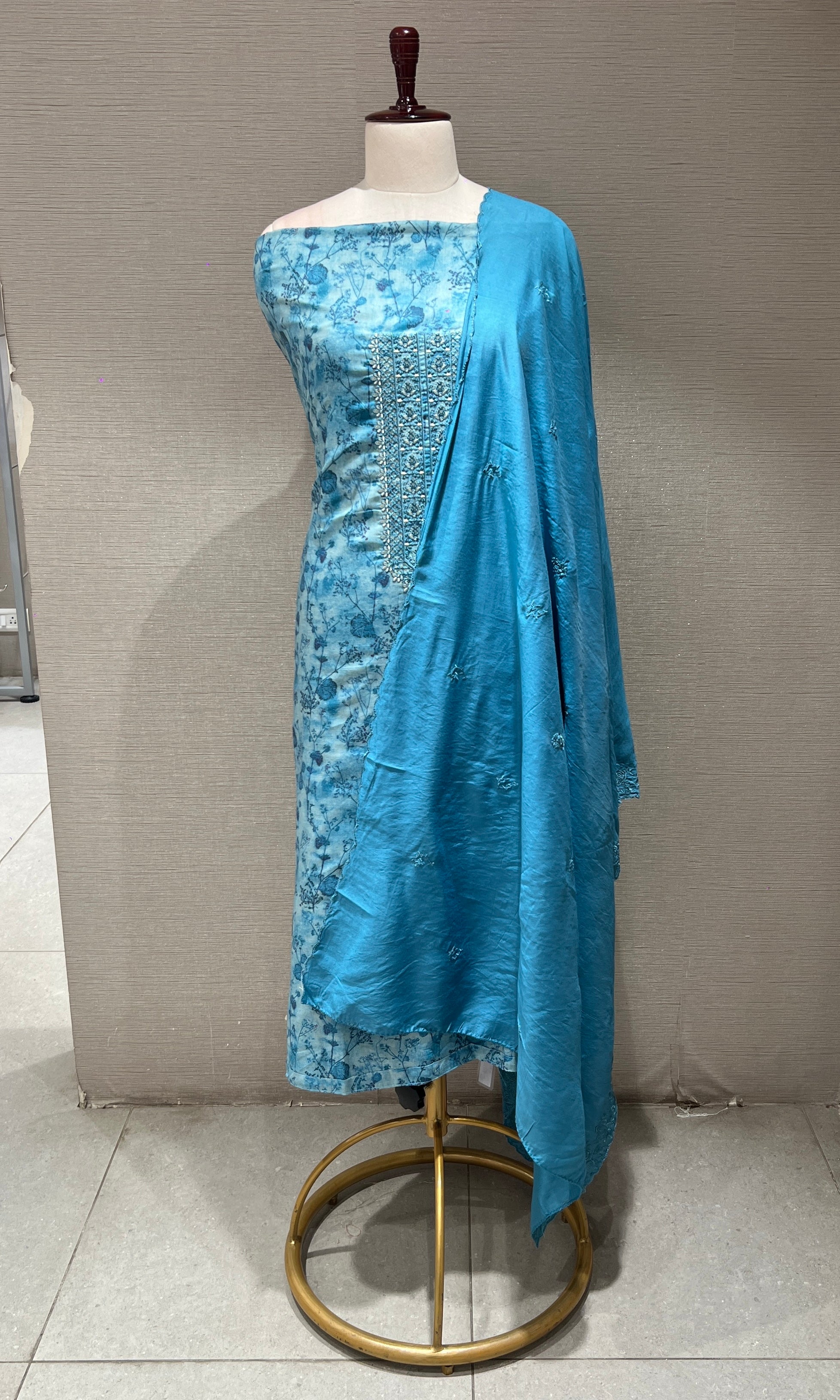 Sea Blue dress material