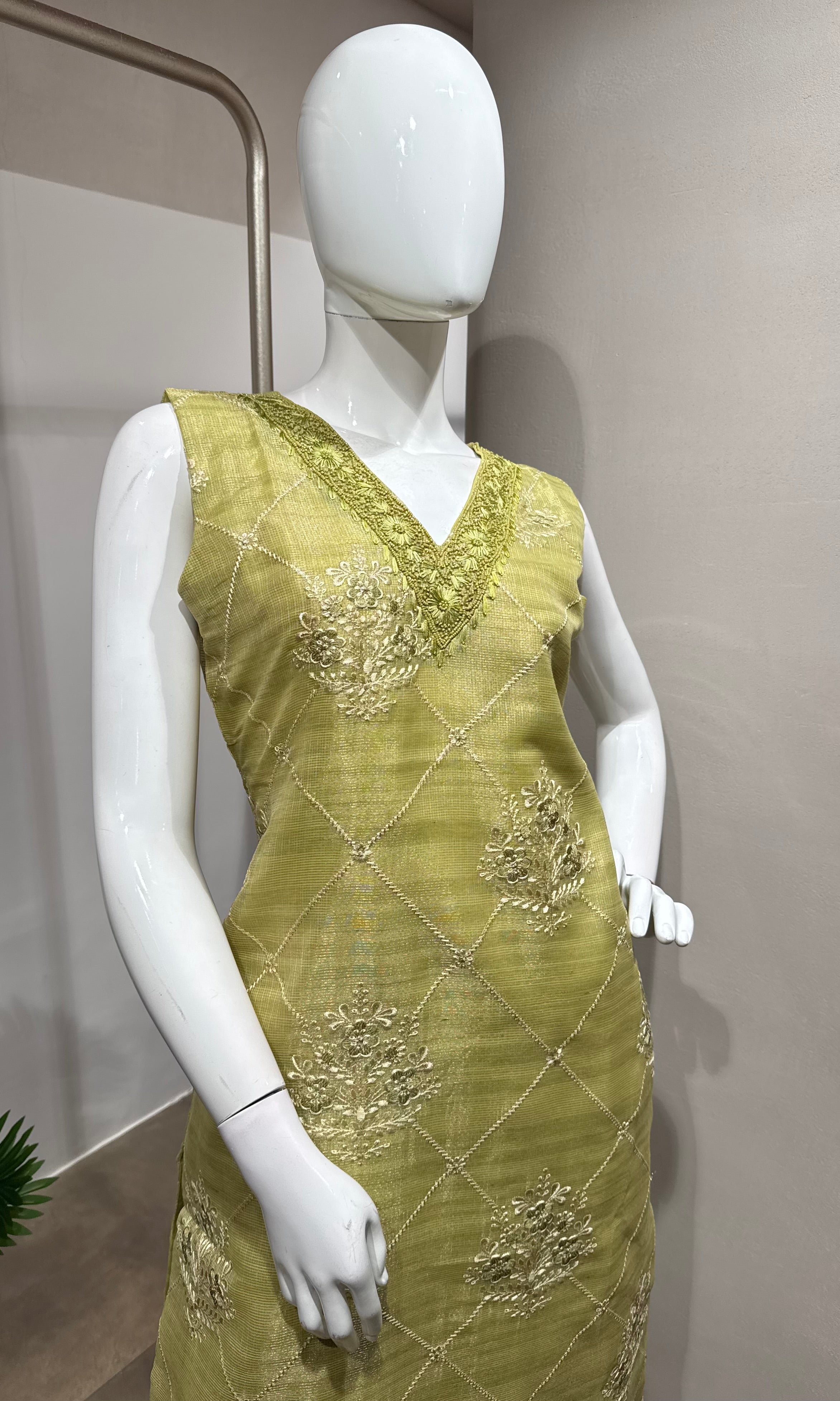 light Green Embroidered Kurta Set