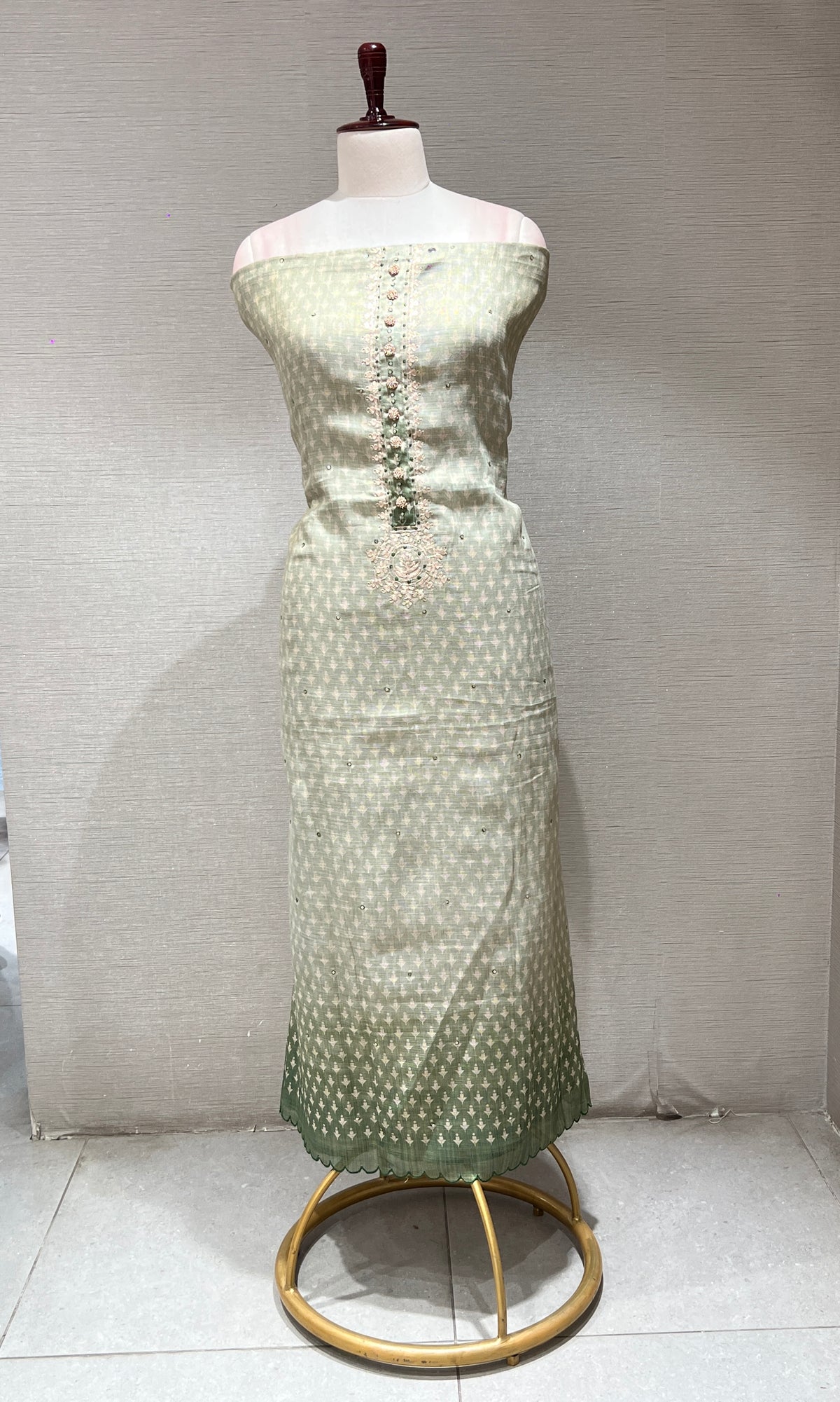 PISTA GREEN DRESS MATERIAL