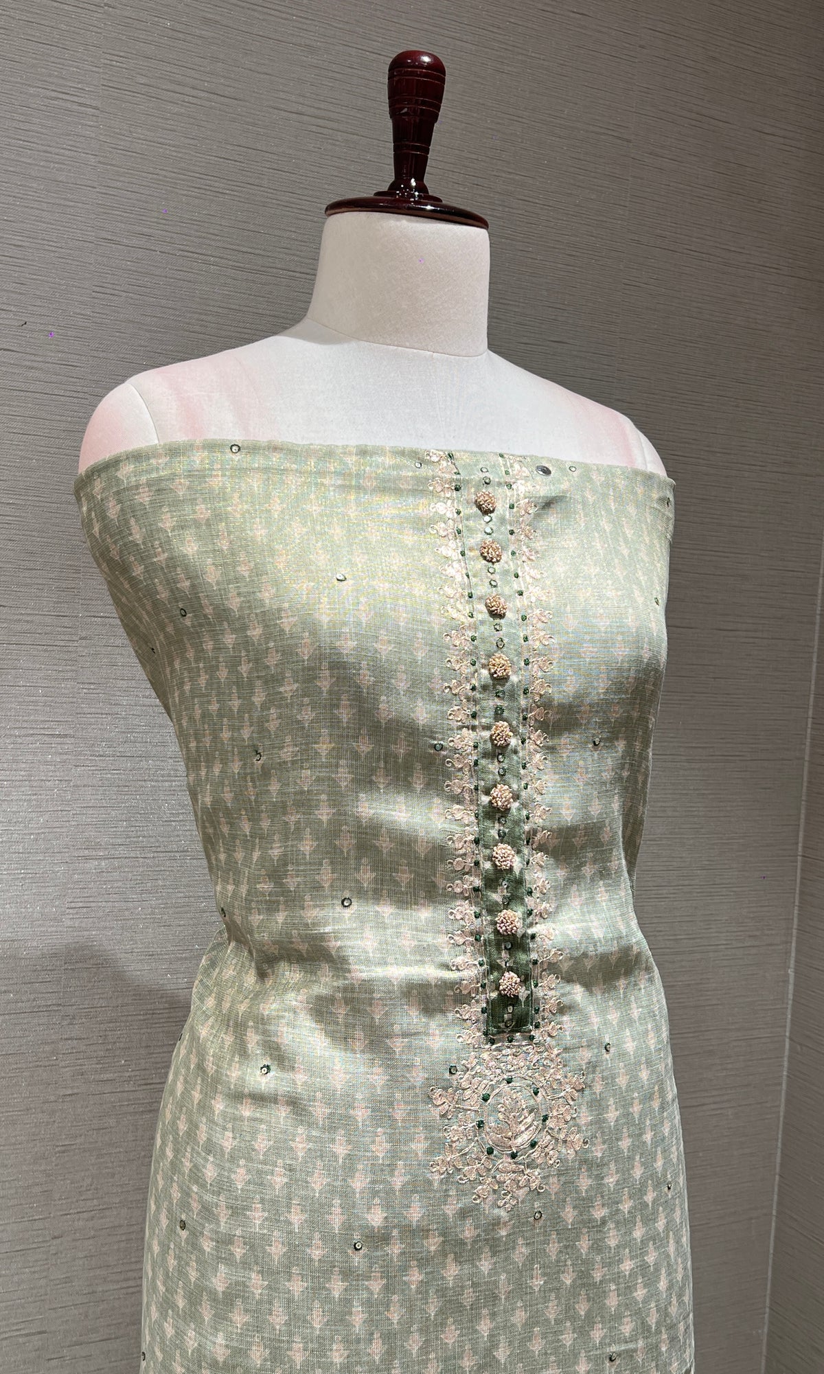 PISTA GREEN DRESS MATERIAL