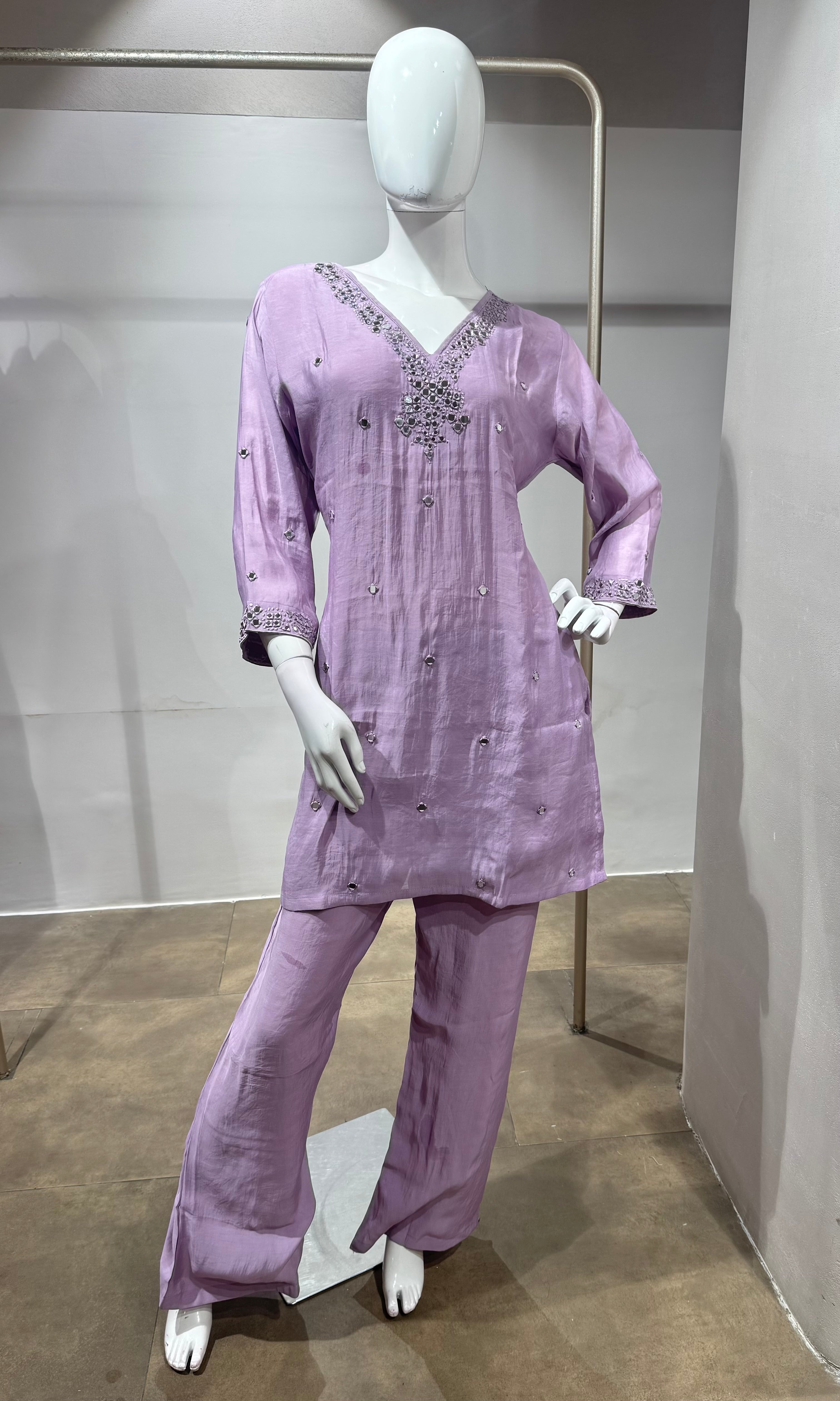 Light Purple Ethnic Tunic Cord Set