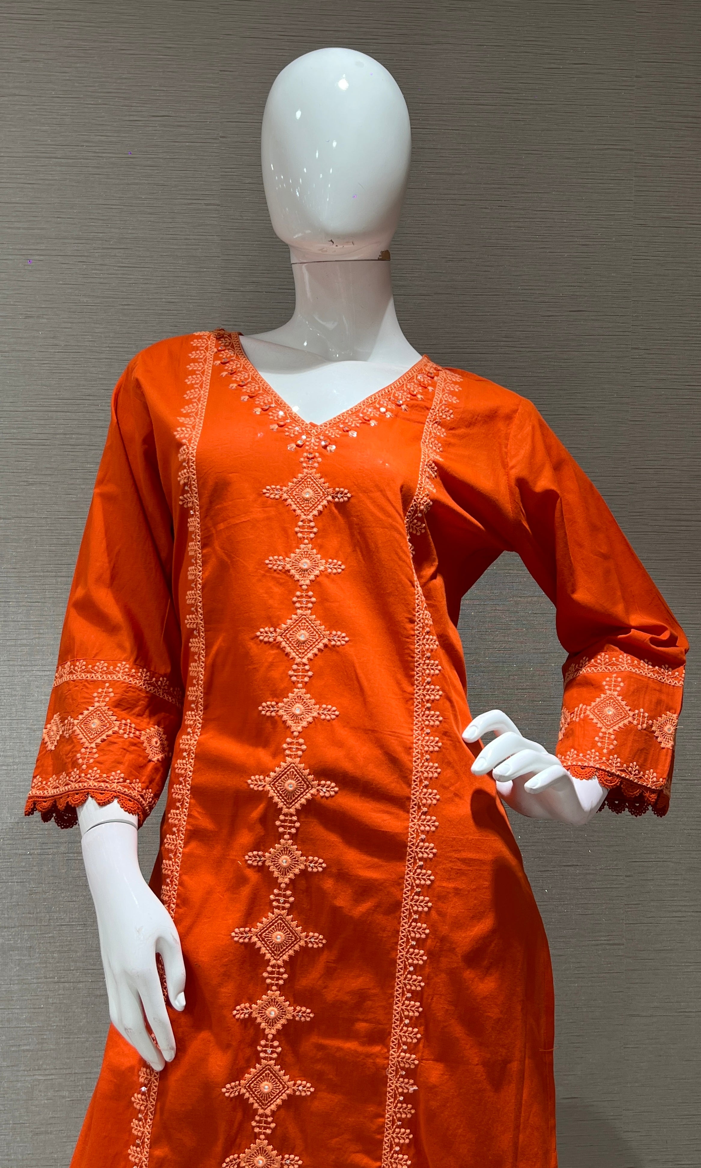 Orange kurta set with palazzo pants