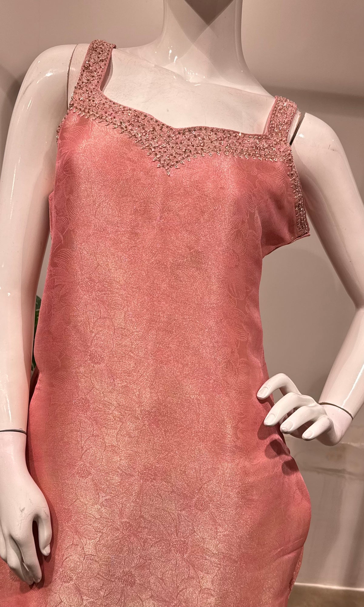 Pink golden kurta set