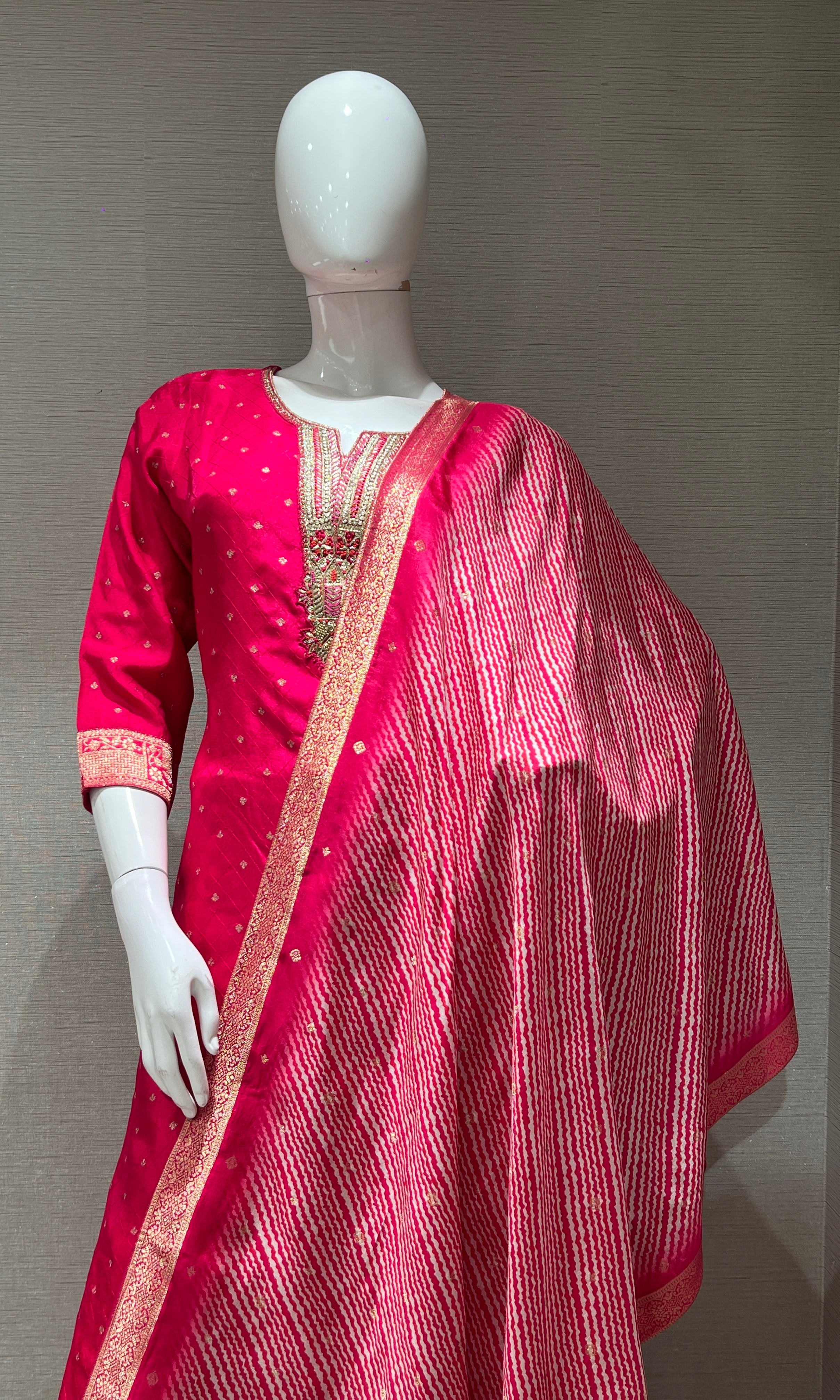 RANI PINK EMBROIDERED KURTA SET