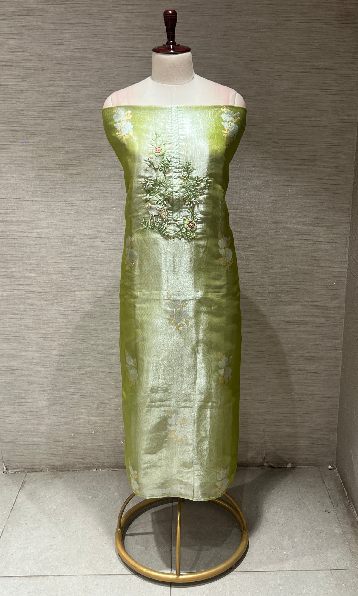 Green dress material
