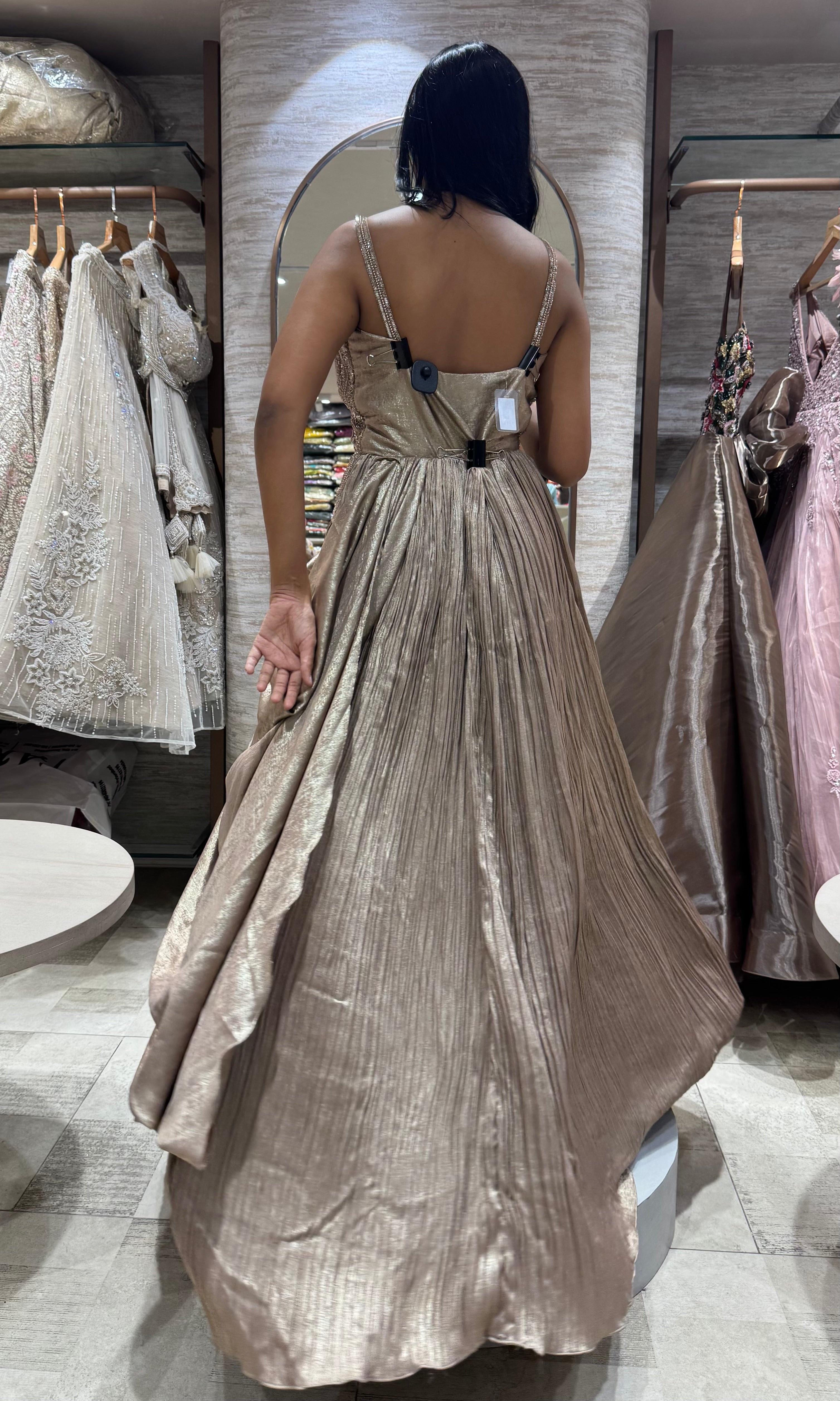 Fawn gold embroidered gown