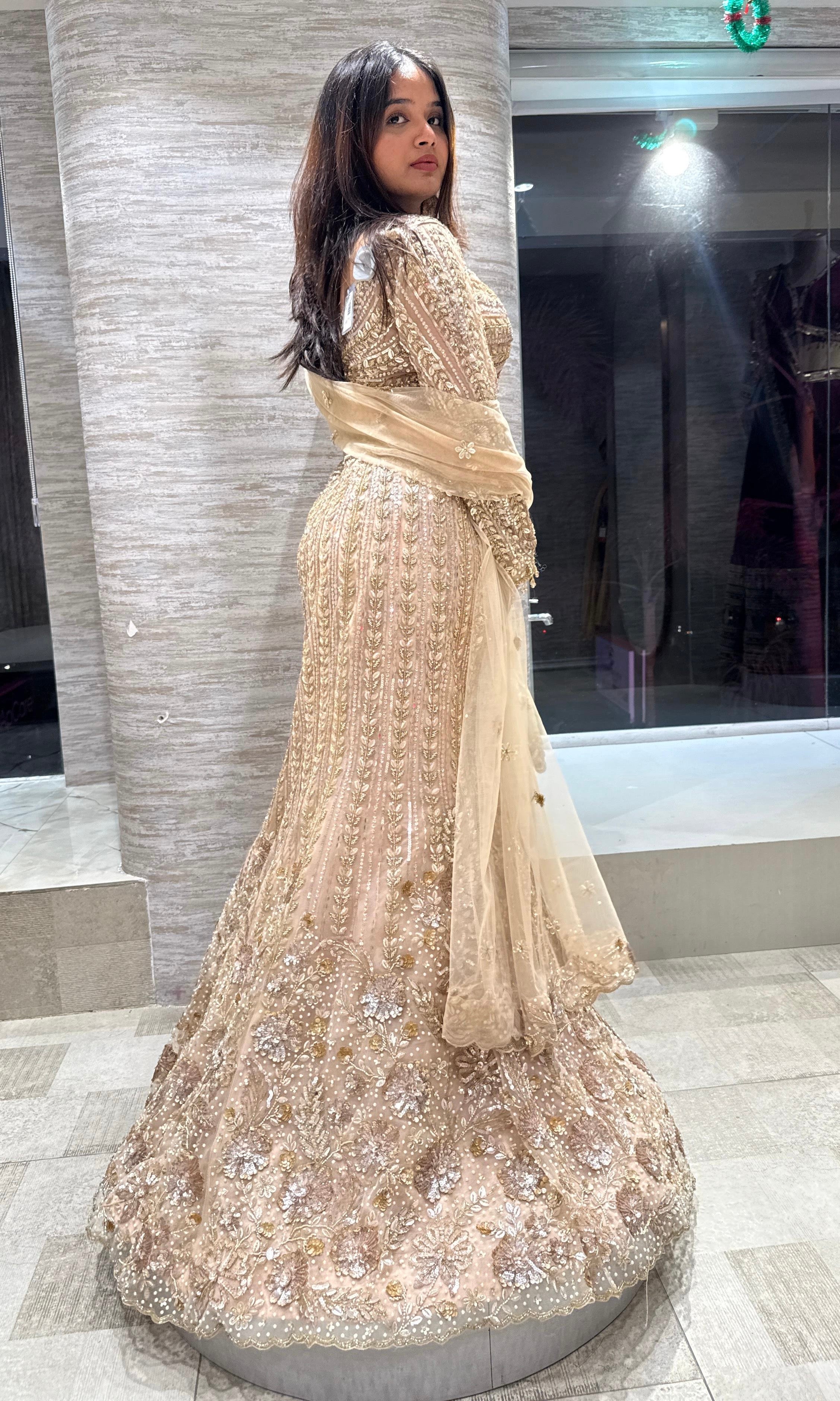 Gold Crystal embroidered Lehenga