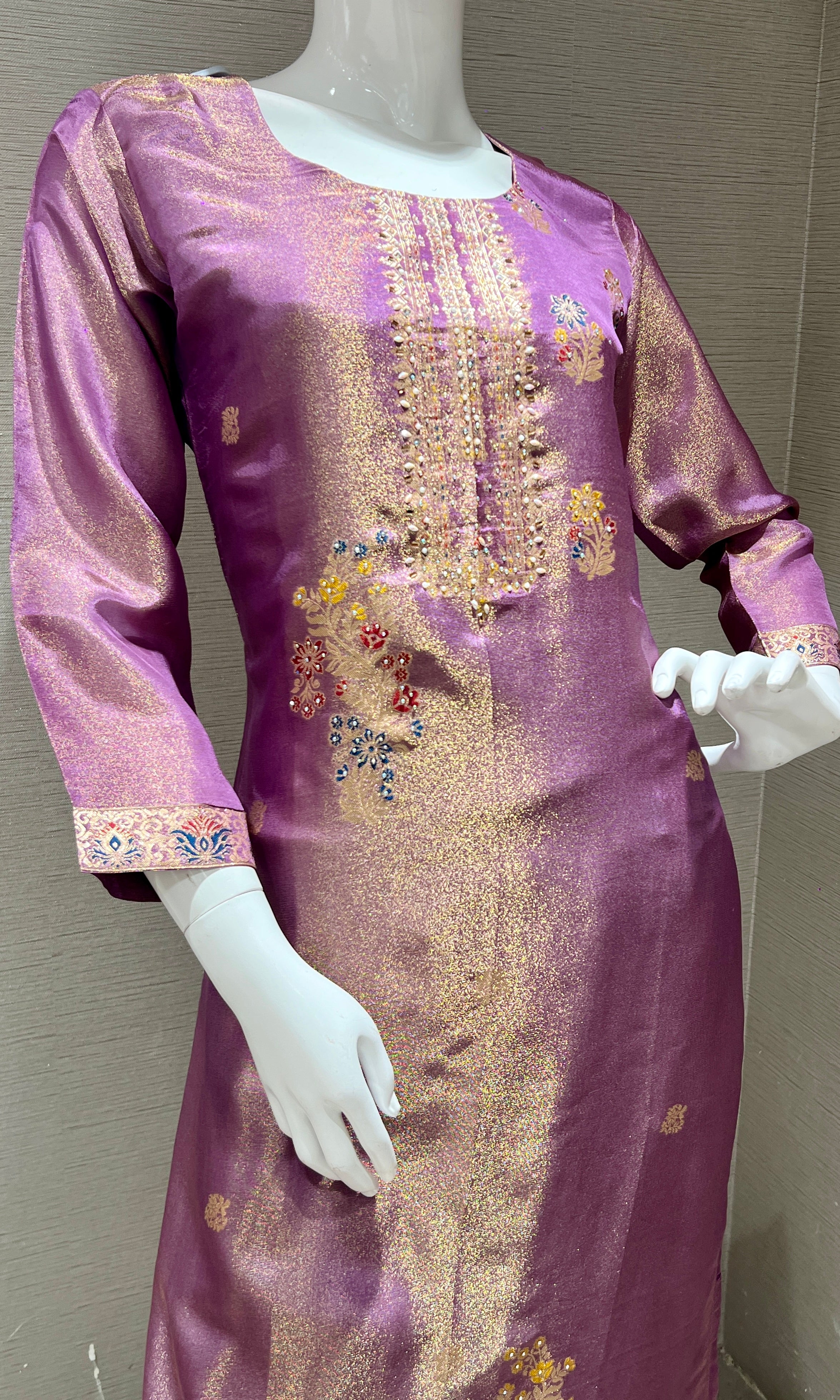 Gulzar Wine Suit Set