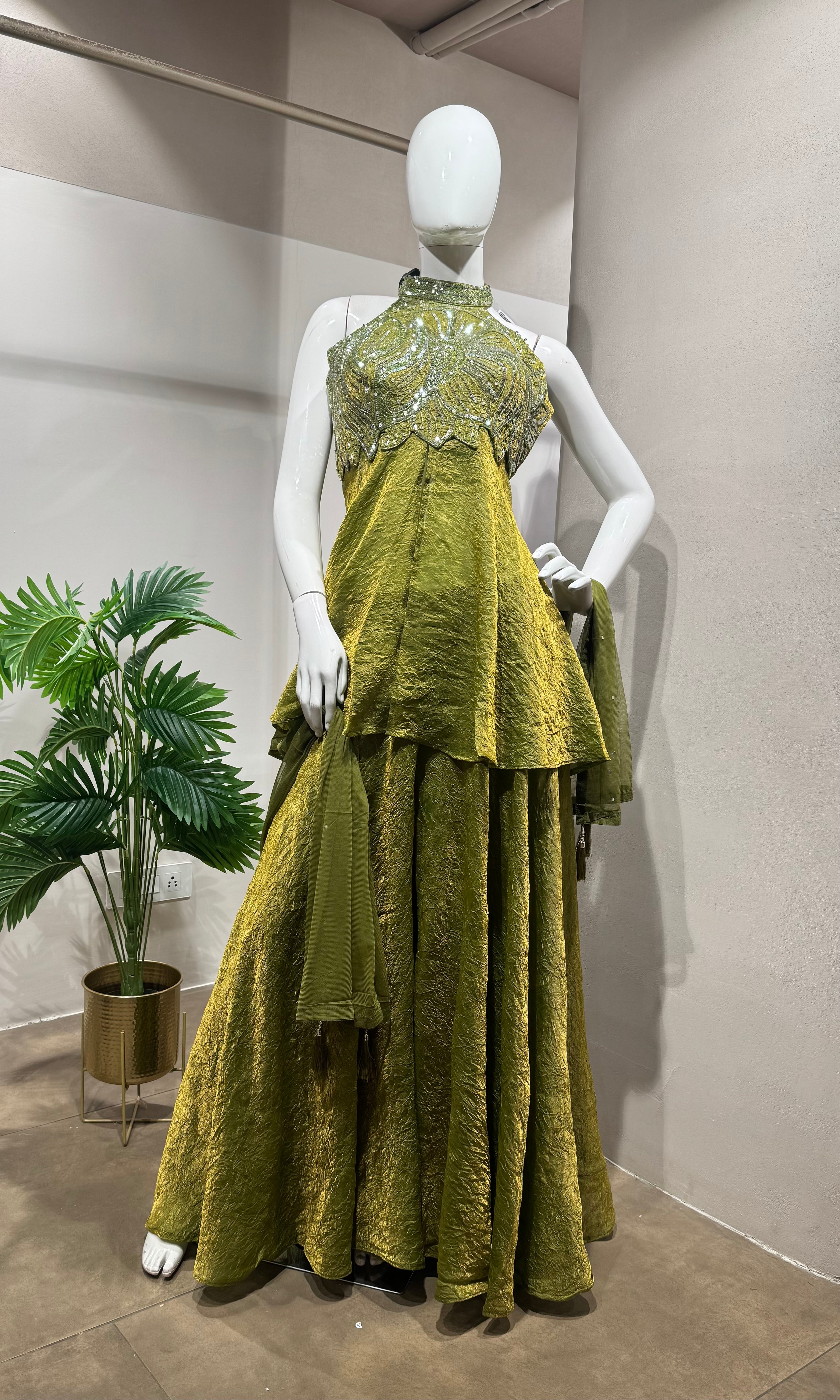 Mehendi Green Embroidered PALAZZO SET