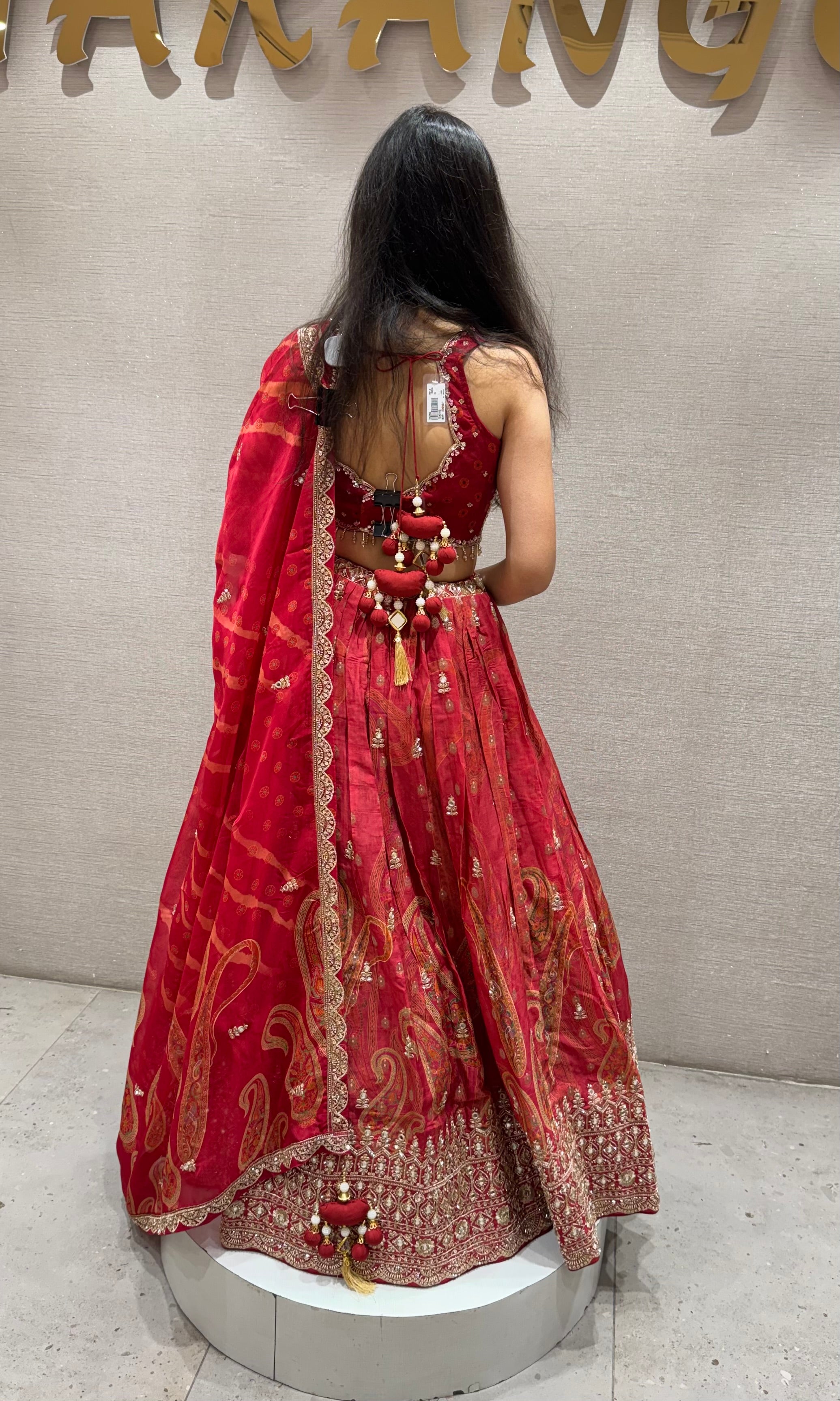RED AND Gold Embroidered LEHENGA Set