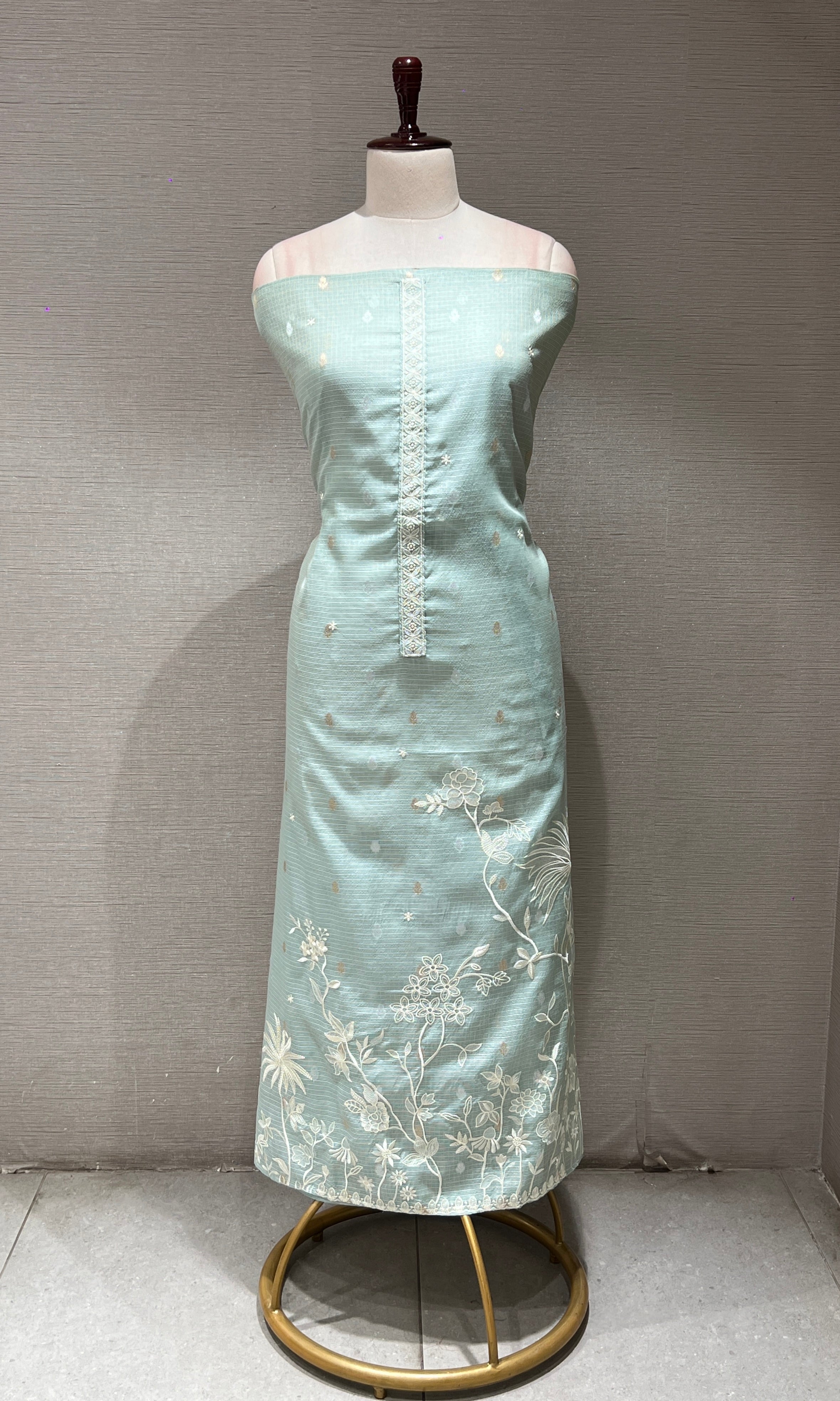 Pista green dress material