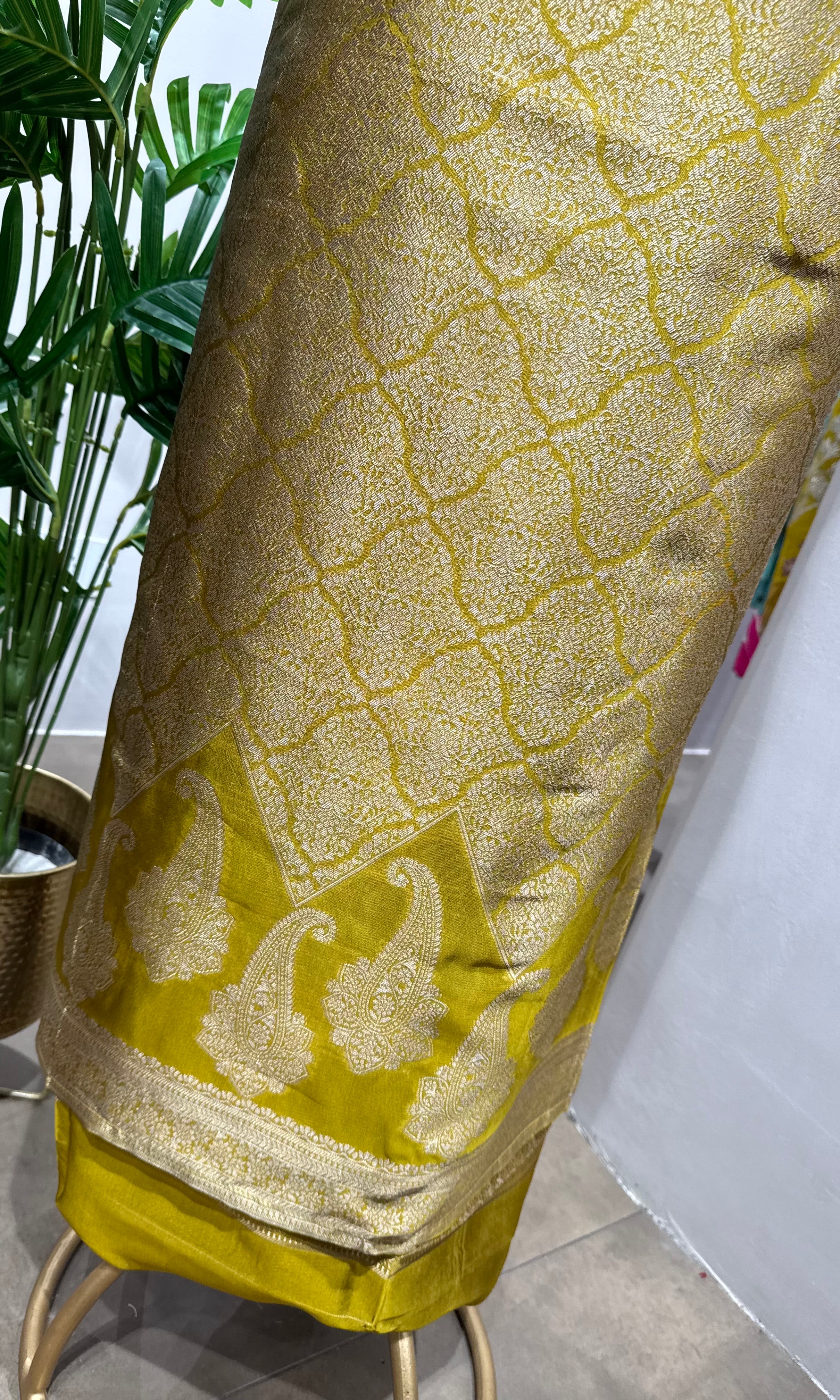 Mustard Banarasi Silk DRESS MATERIAL