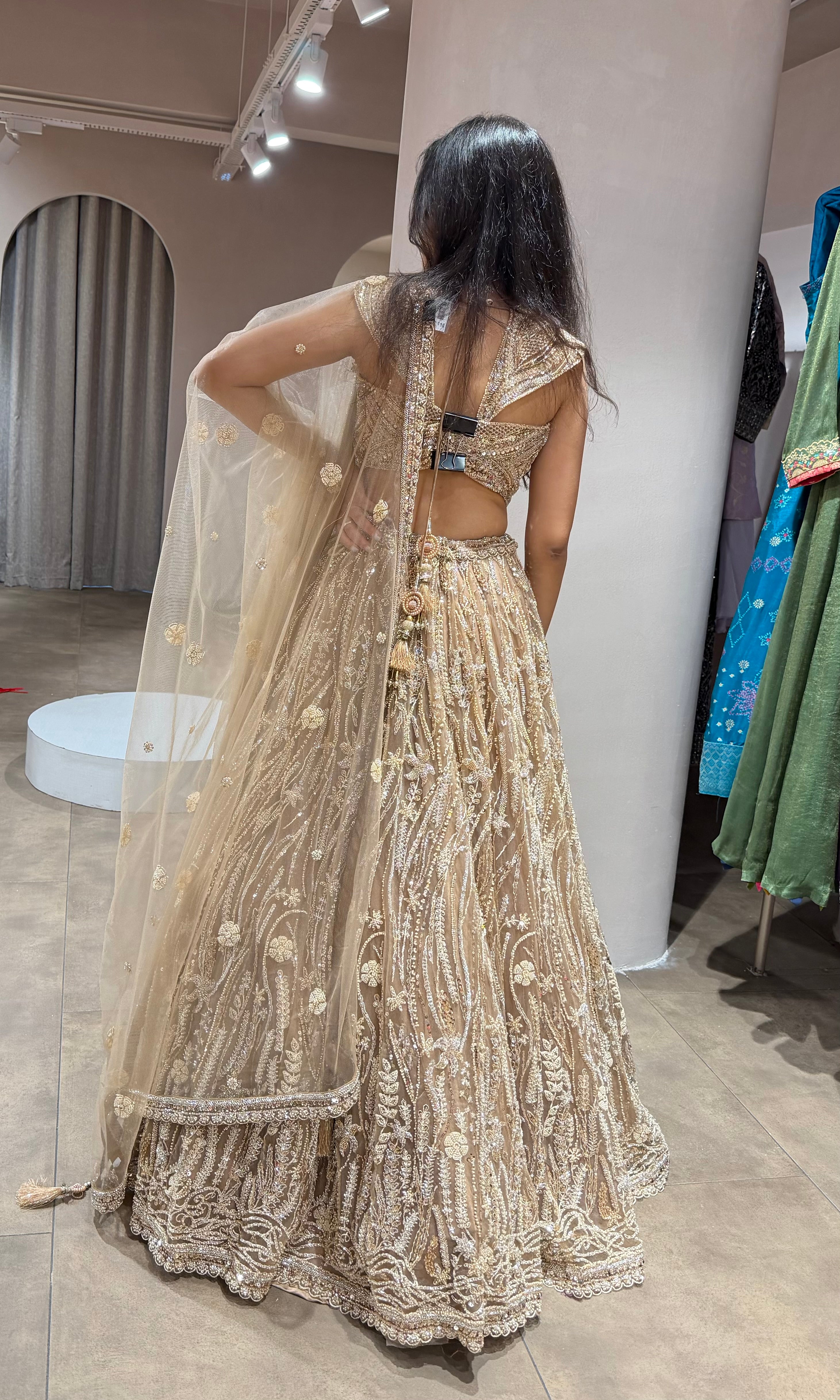 Gold EMBROIDERY Lehenga WITH BLOUSE