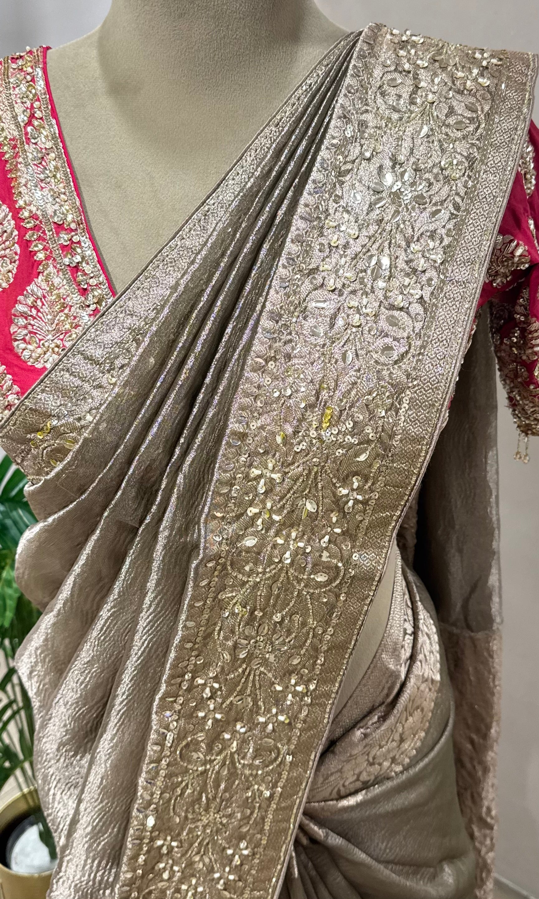 TISSUE GOLD BANARASI SAREE WITH BLOUSE