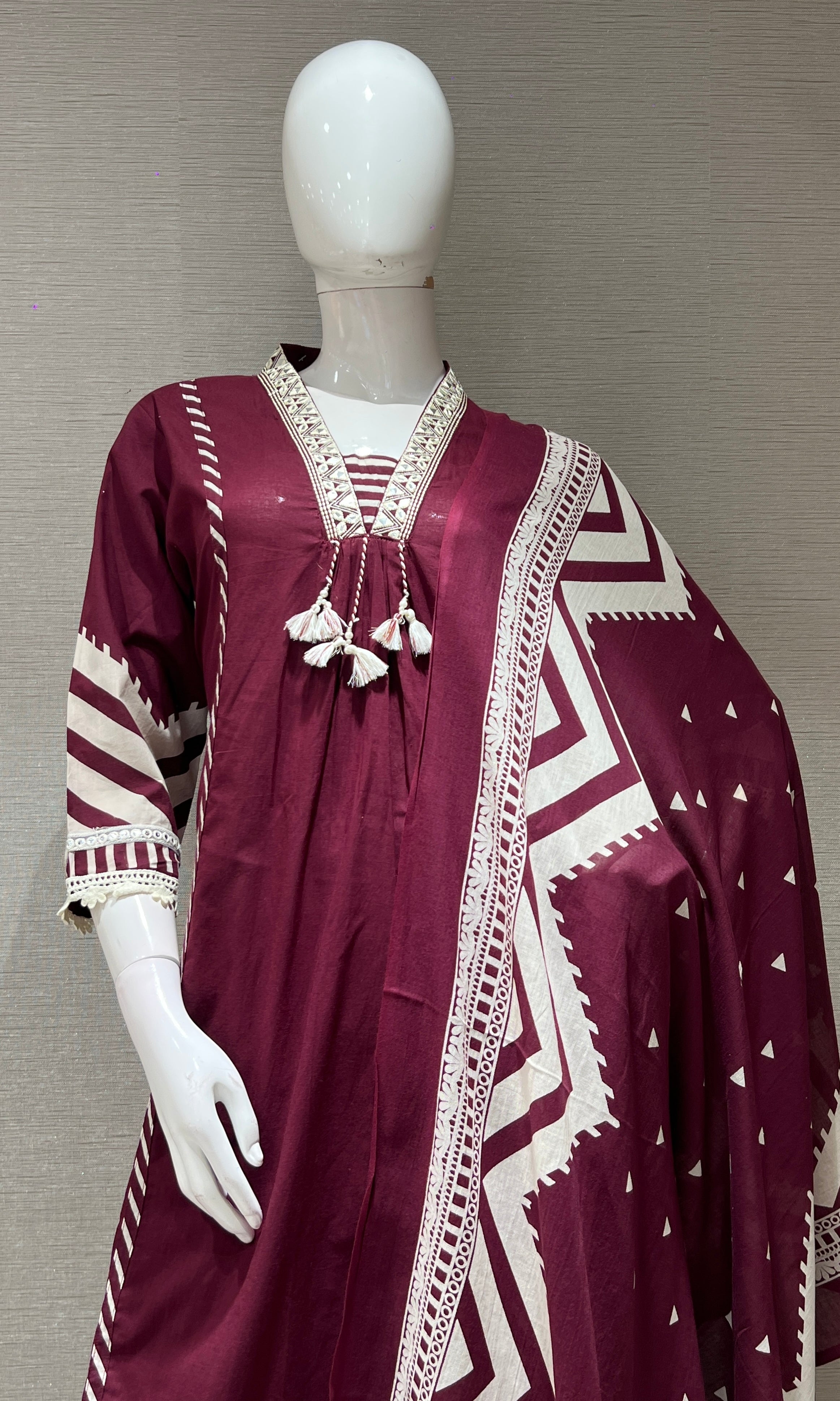 Wine kurta set
