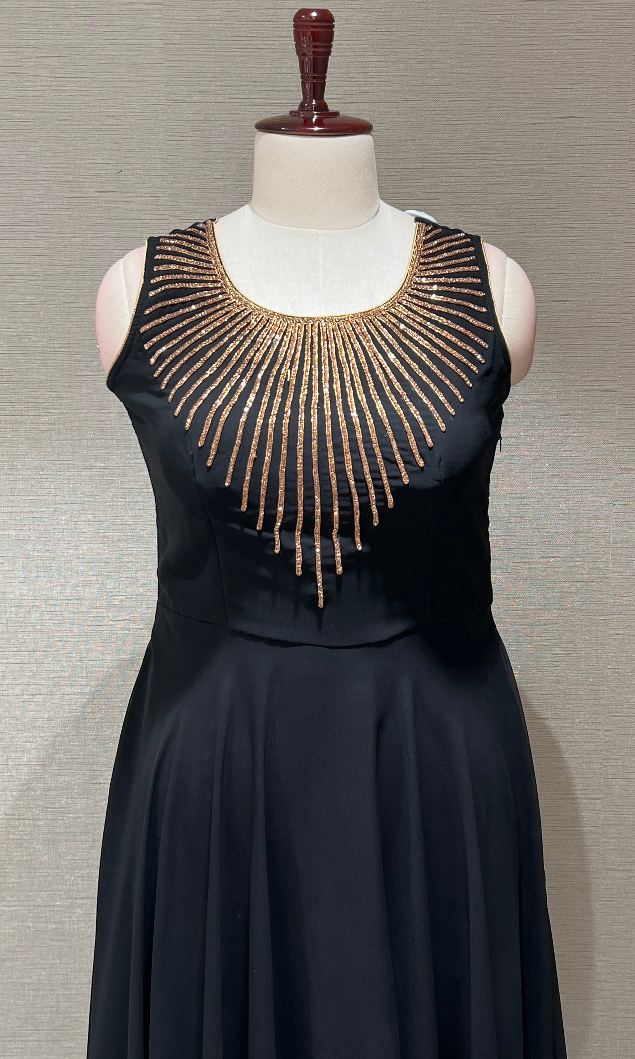 Black Georgette long dress