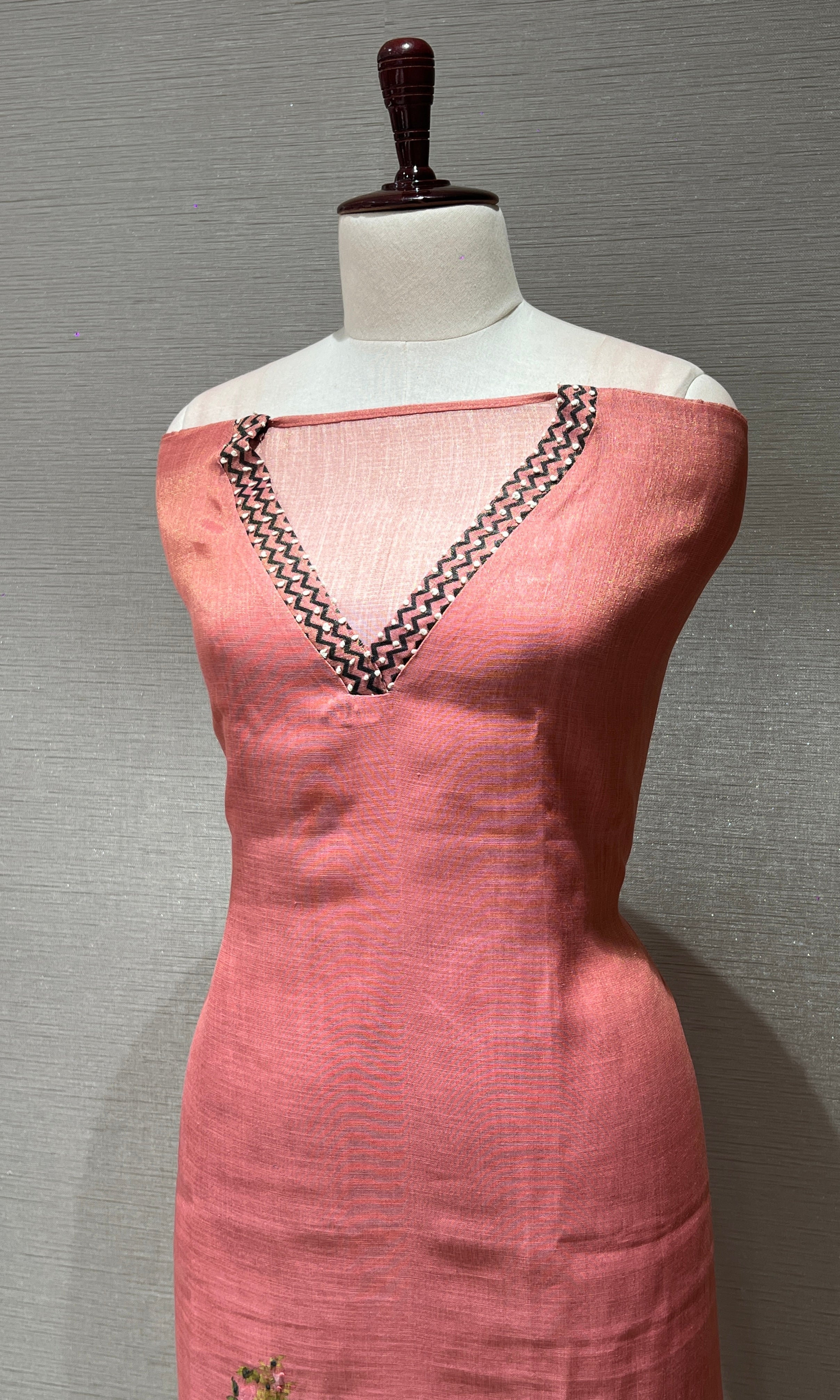 Peach dress material