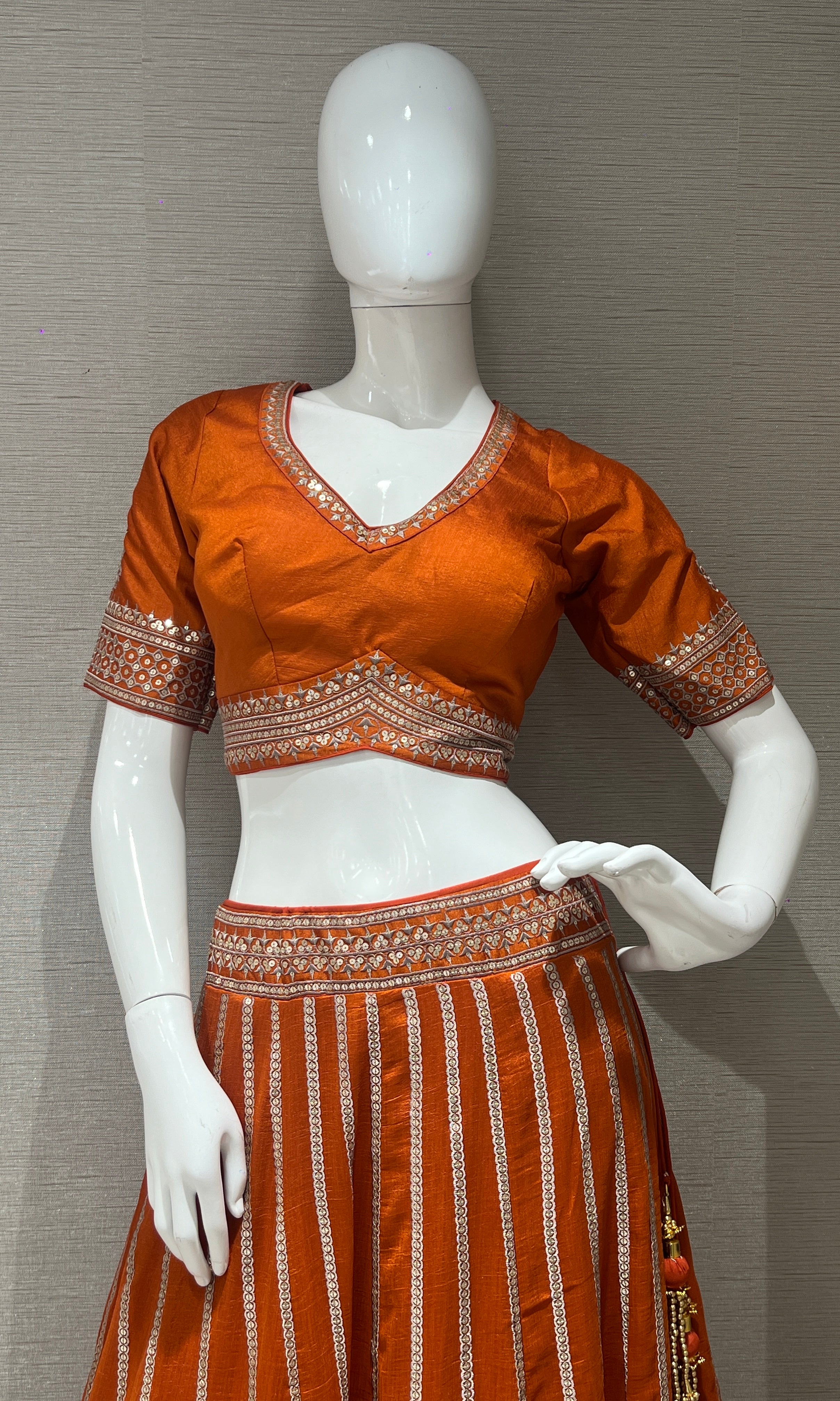 Orange croptop Lehenga