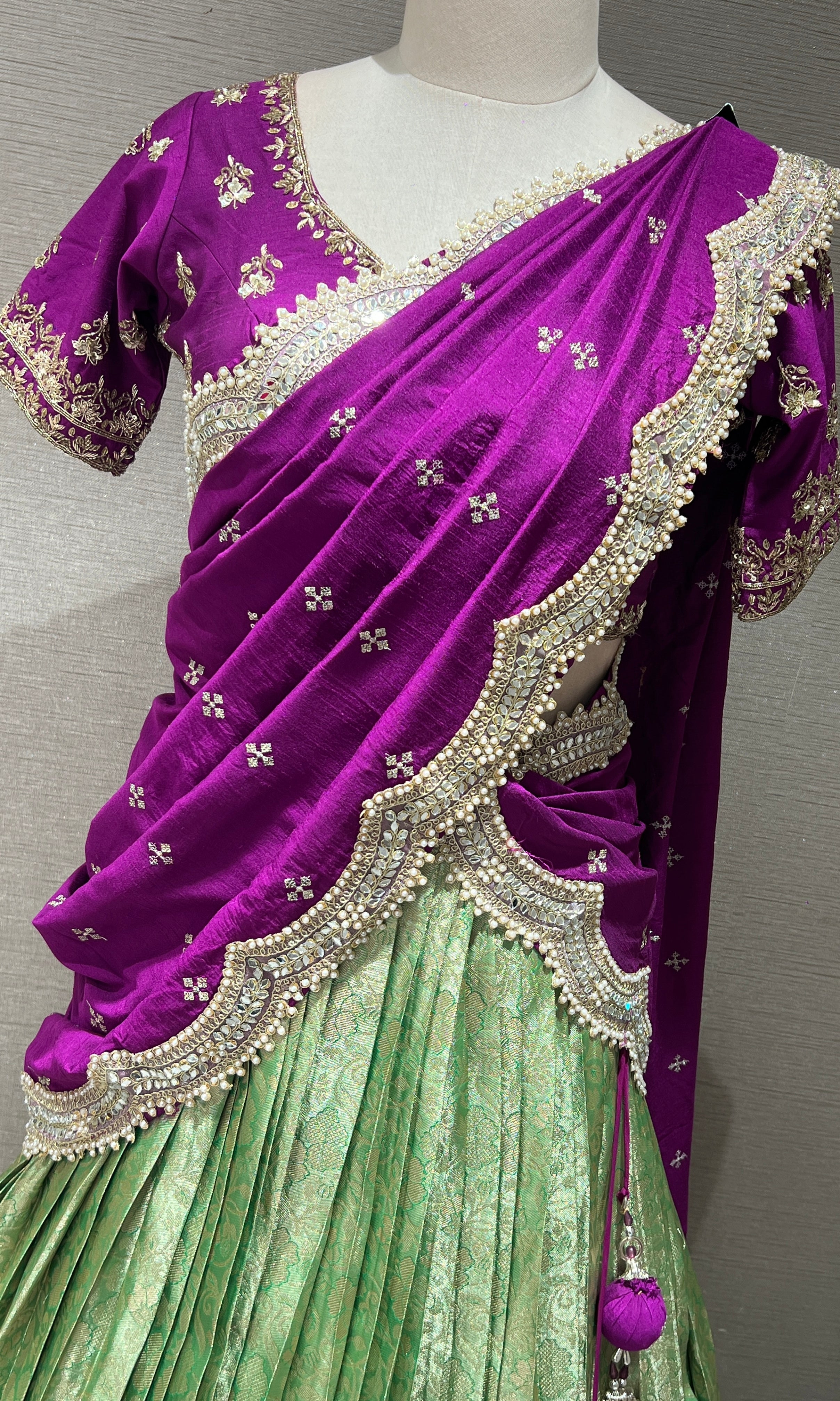 Violet Pattu Lehenga