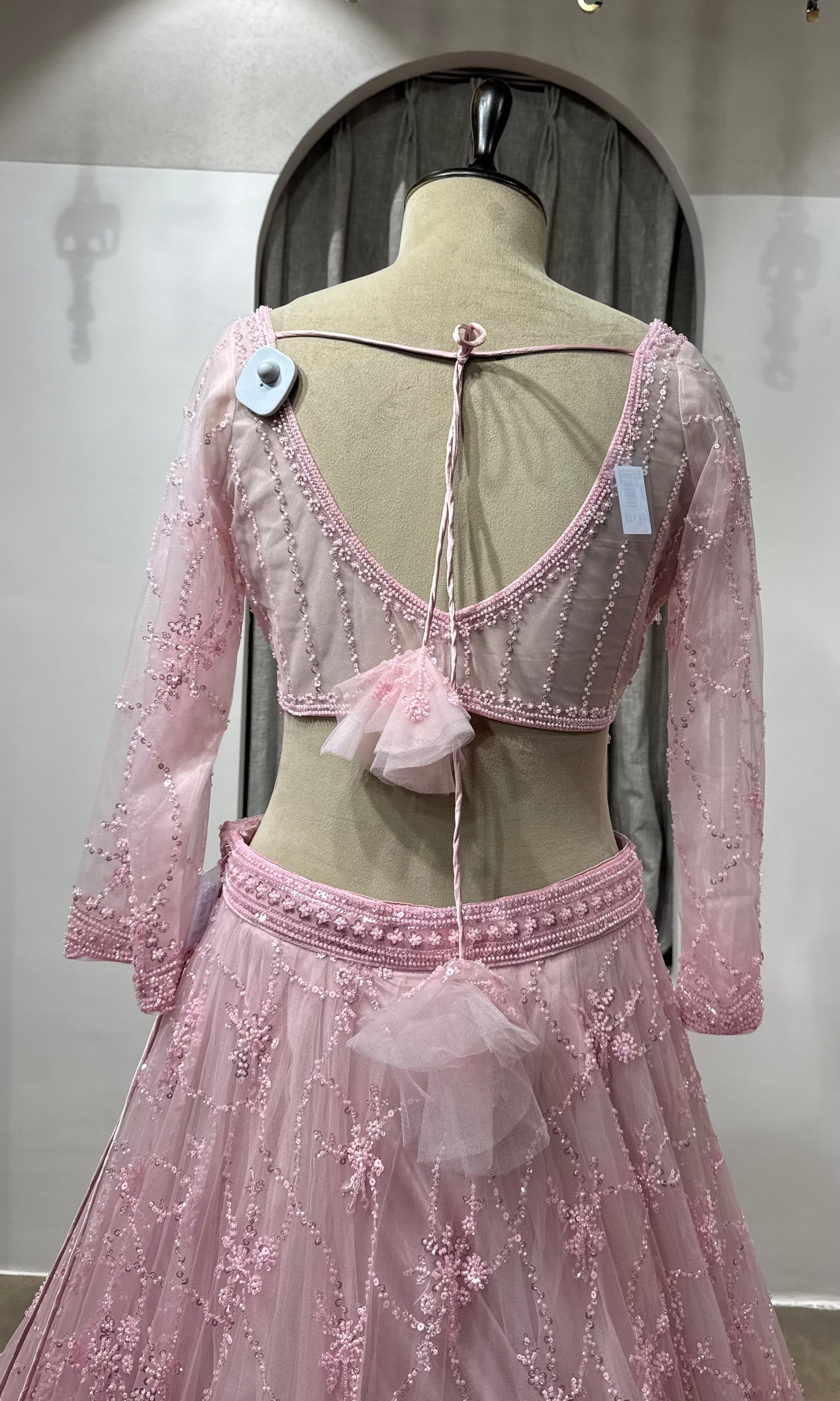 Blush Pink Embroidered Bridal Lehenga Set