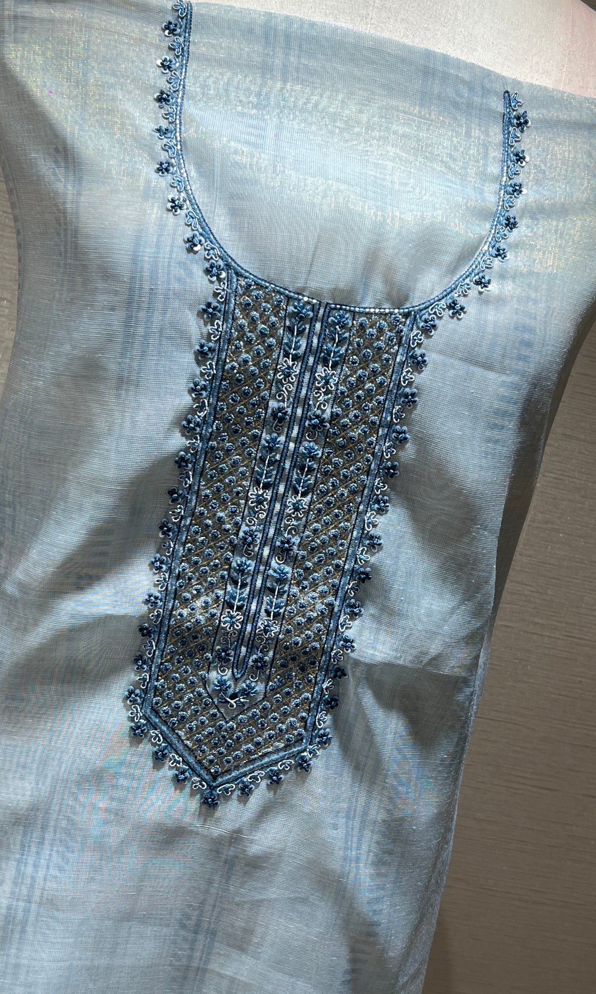 Light blue dress material