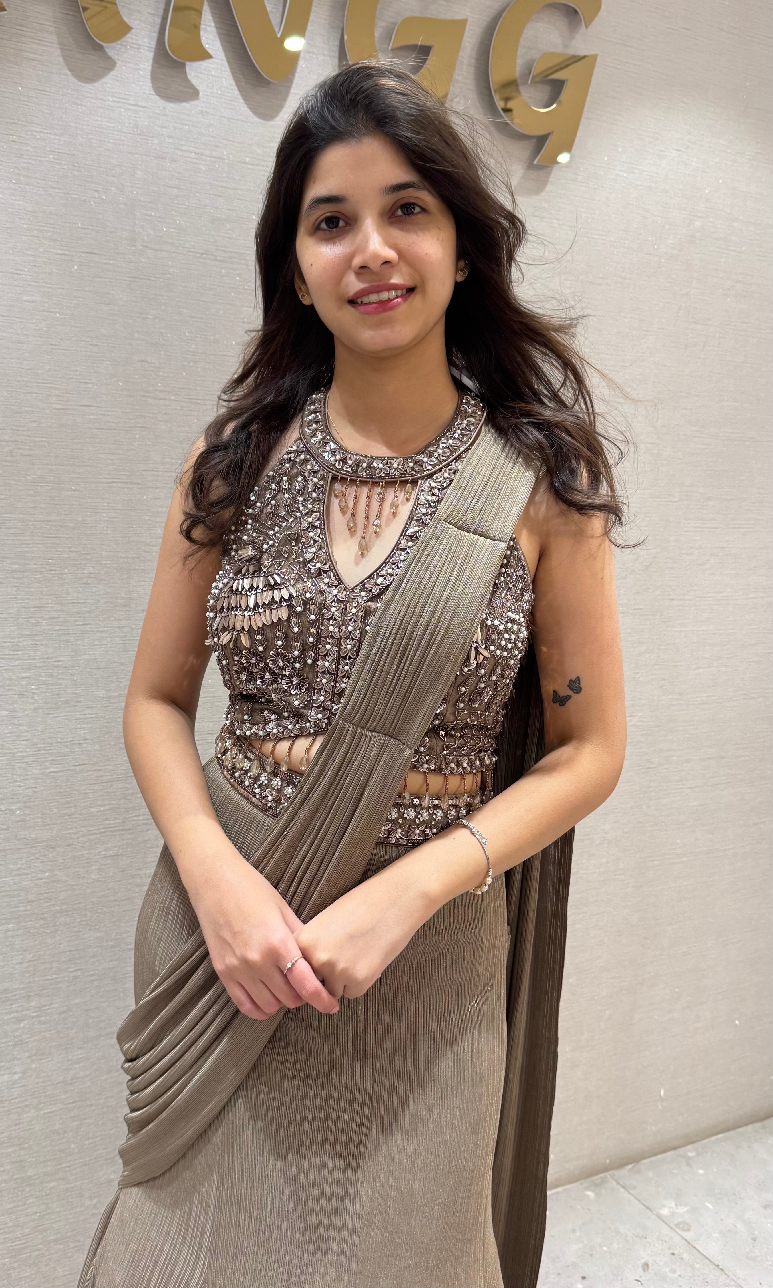 Moee Golden Drape Elegance Lehenga