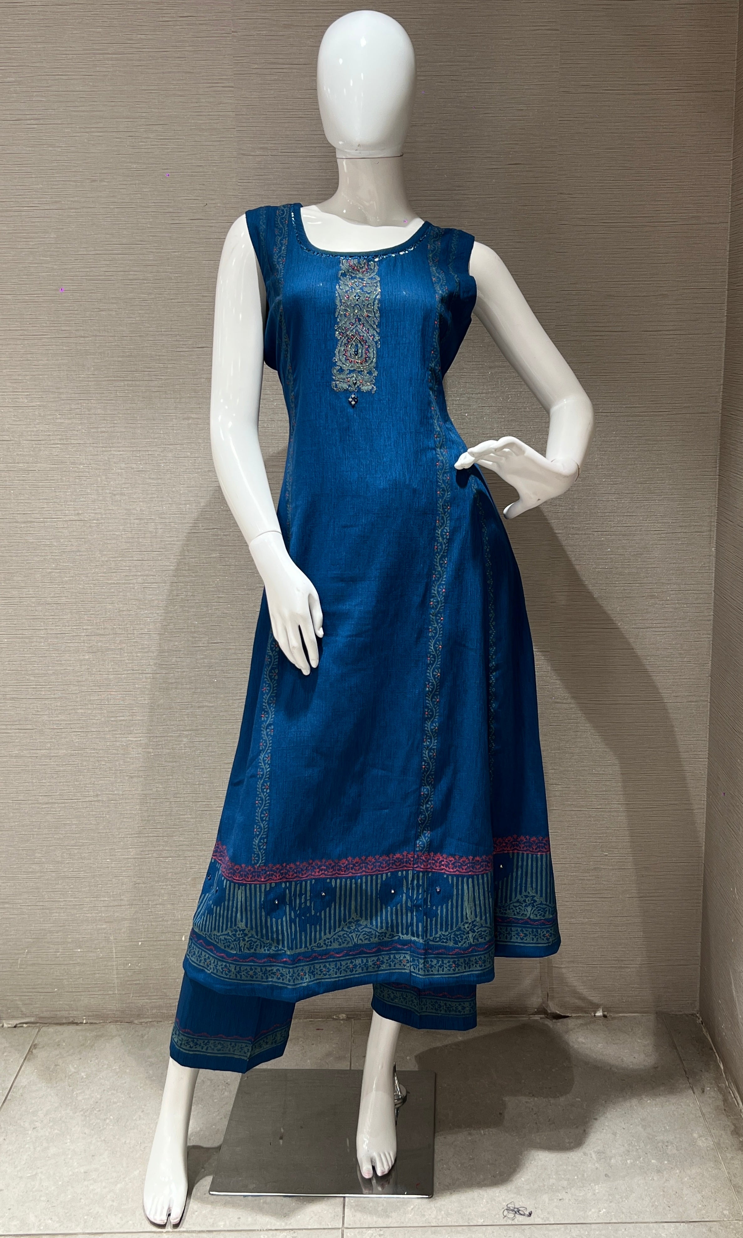 Blue Kurti top with bottom