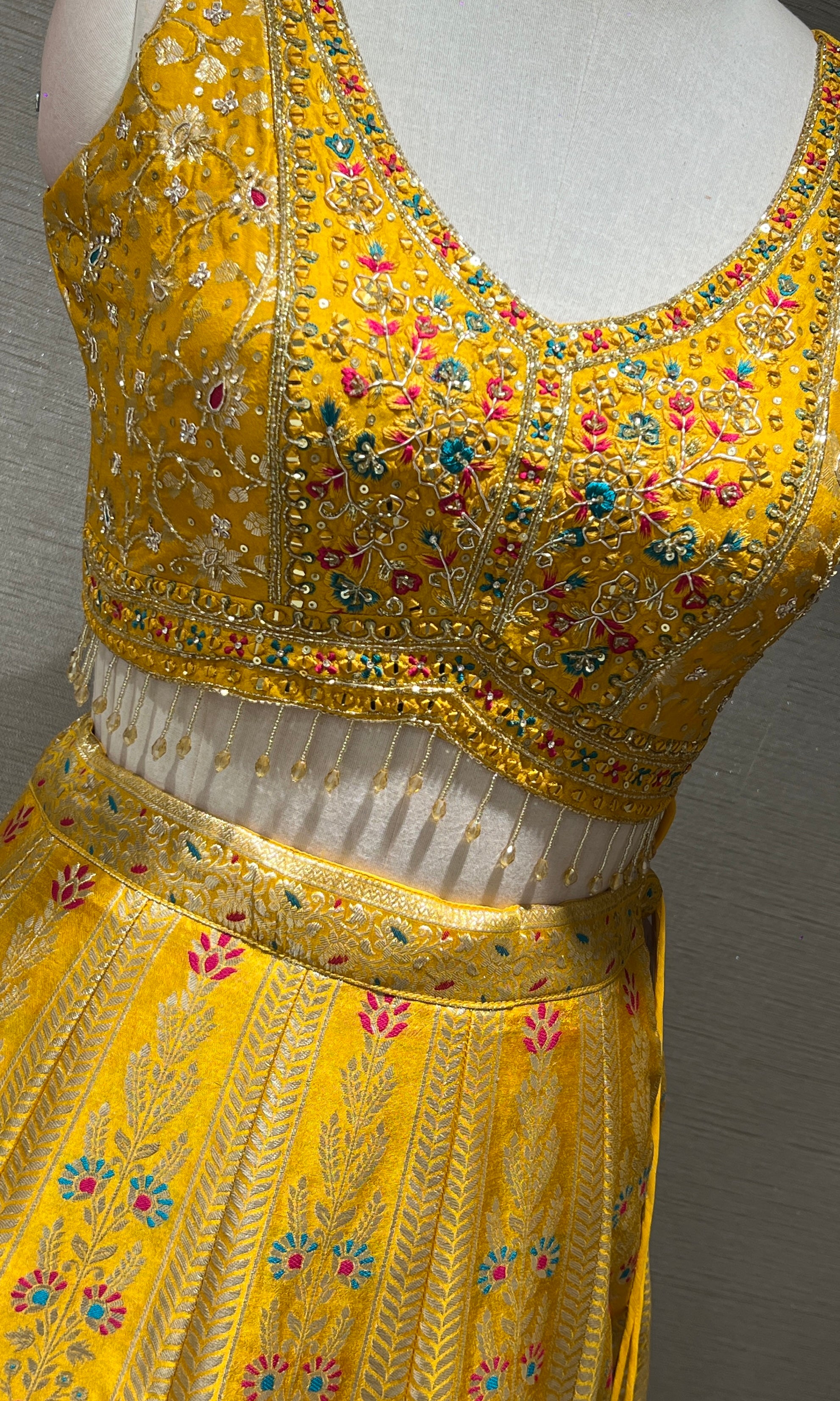 Sunshine Yellow Lehenga with Intricate Embroidery