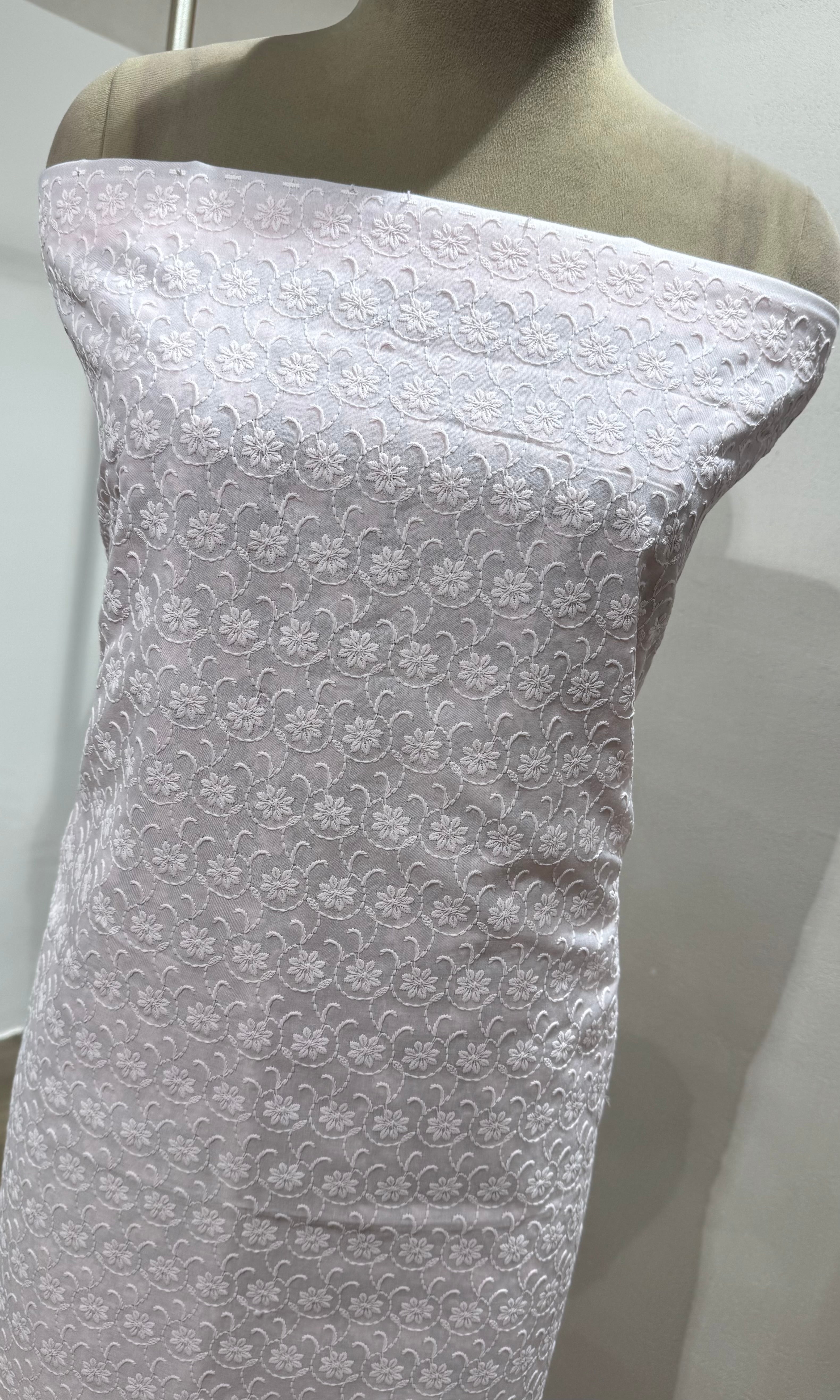 PINK CHIKANKARI DRESS MATERIAL