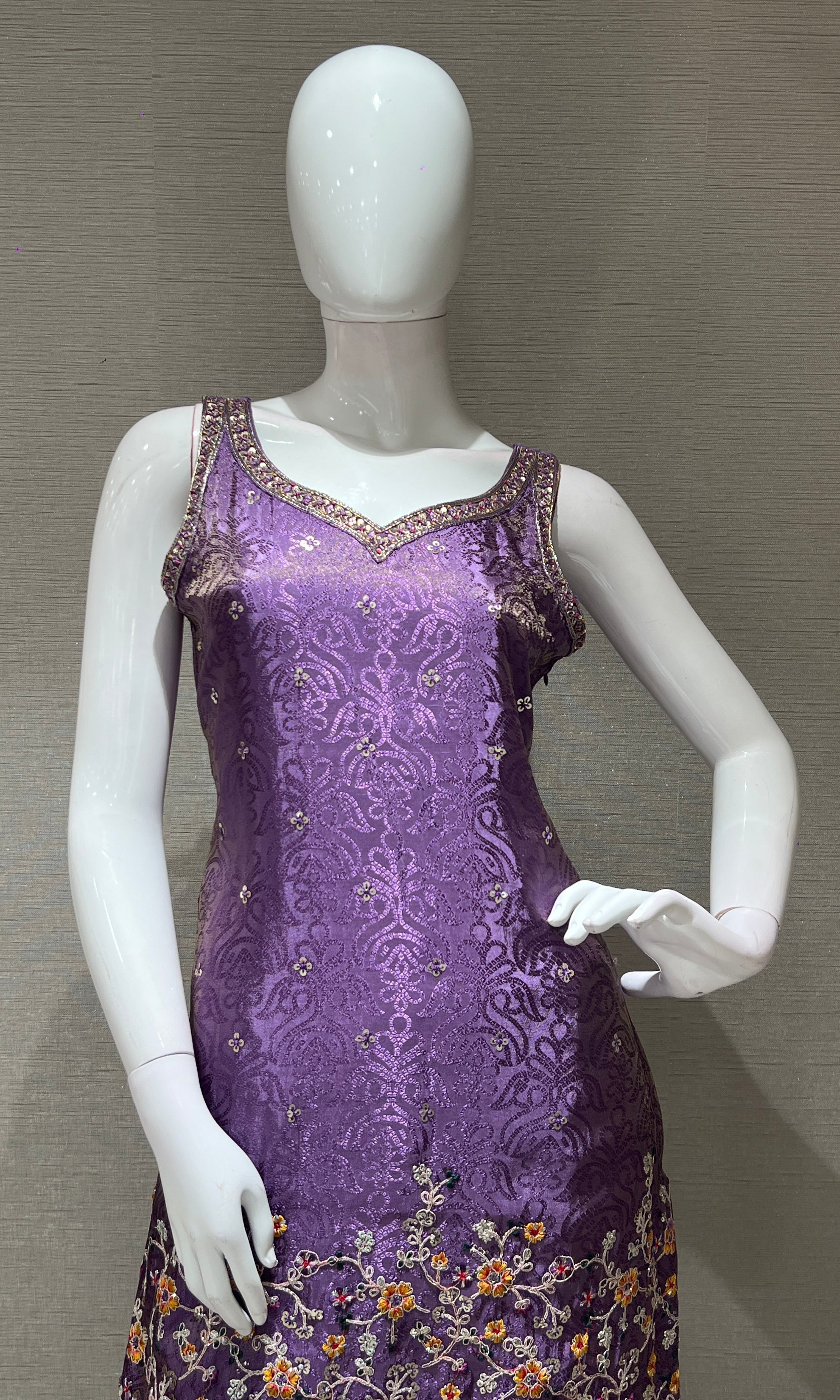 PURPLE embroidered sharara seT