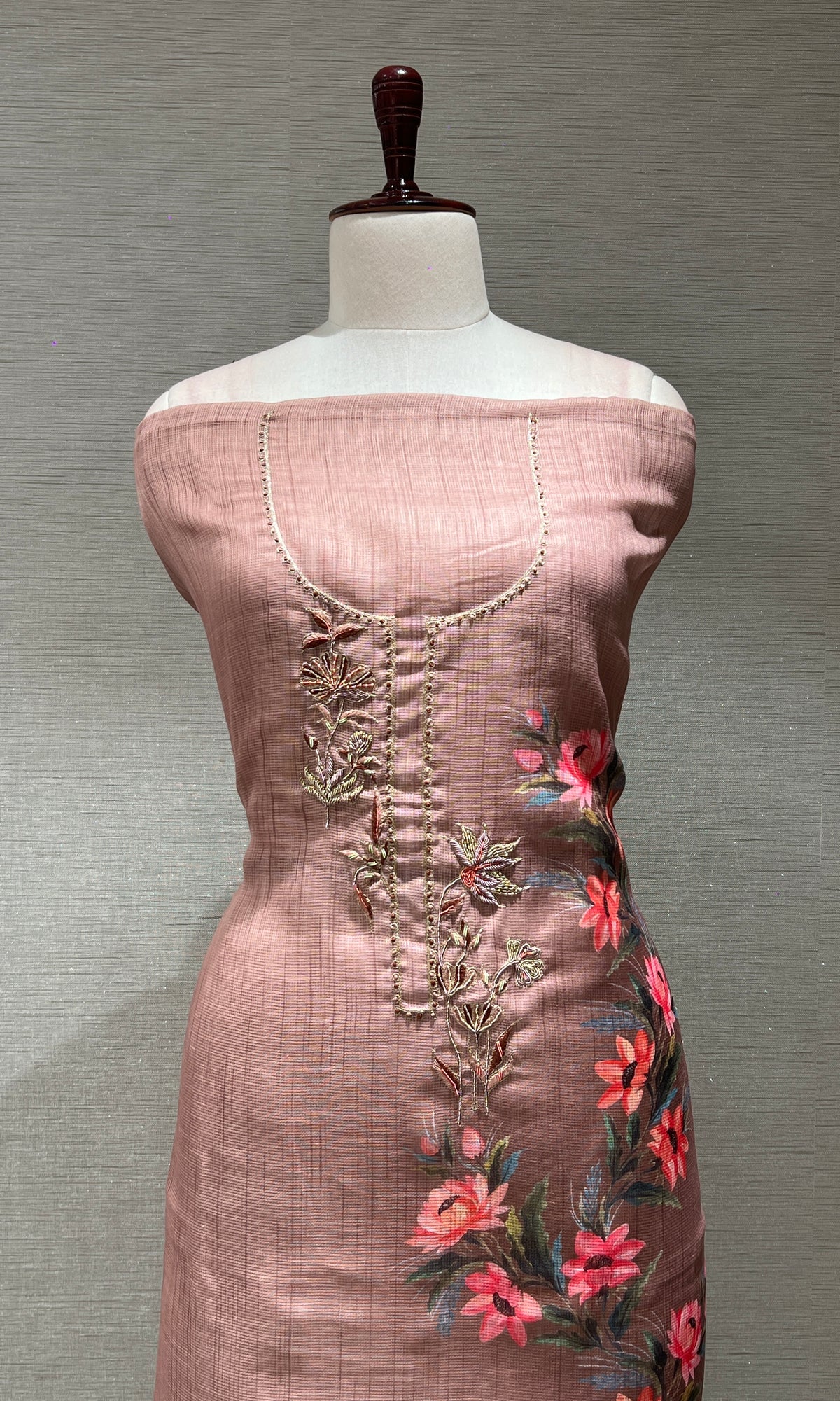 Brown dress material