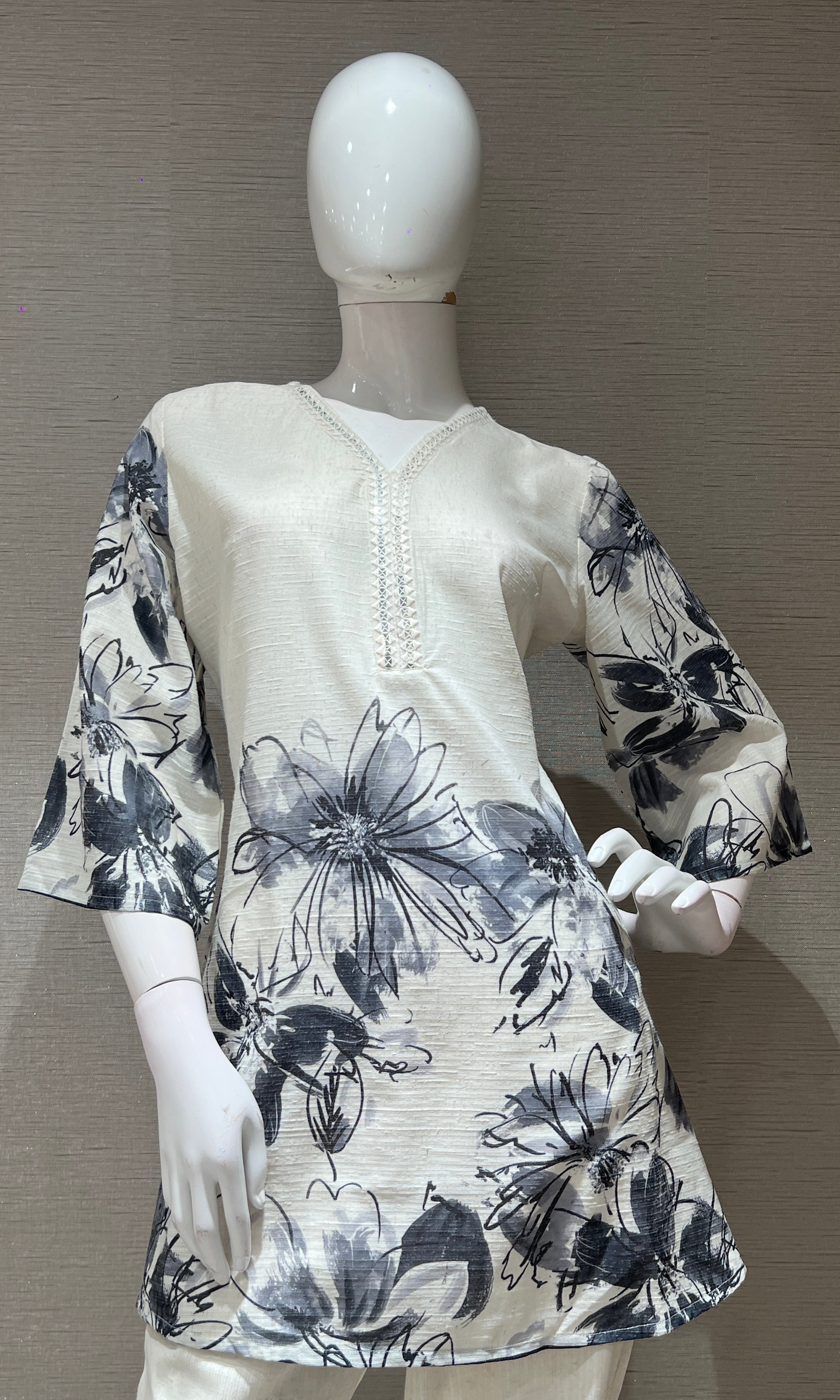 Grey FLORAL PRINT CORD SET