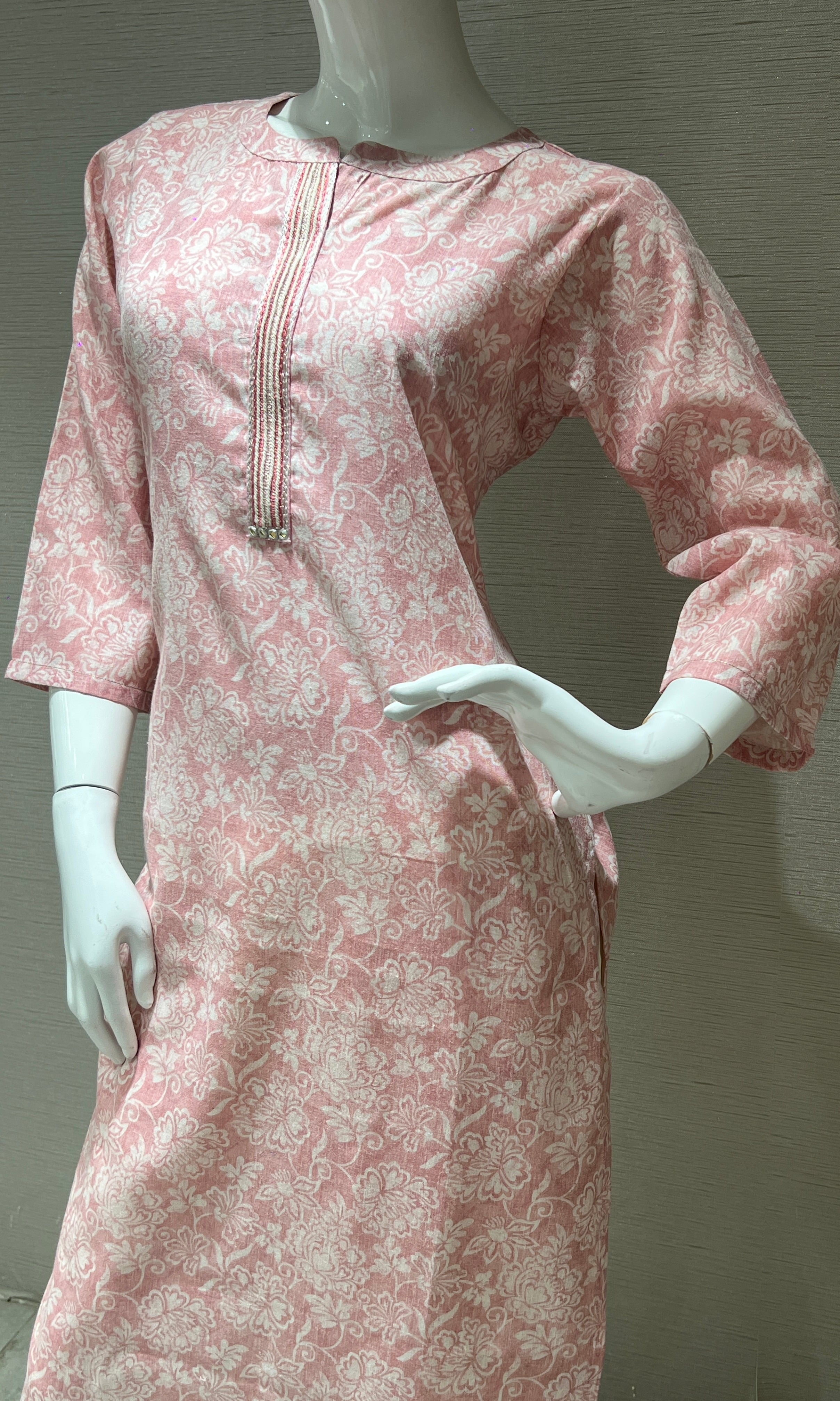 Pink floral print Kurti top