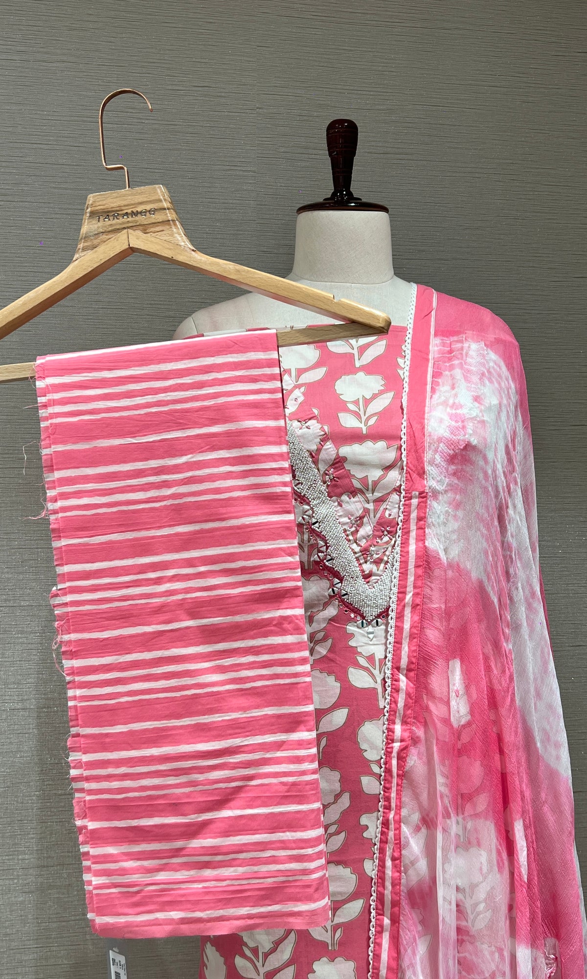 Light pink dress material