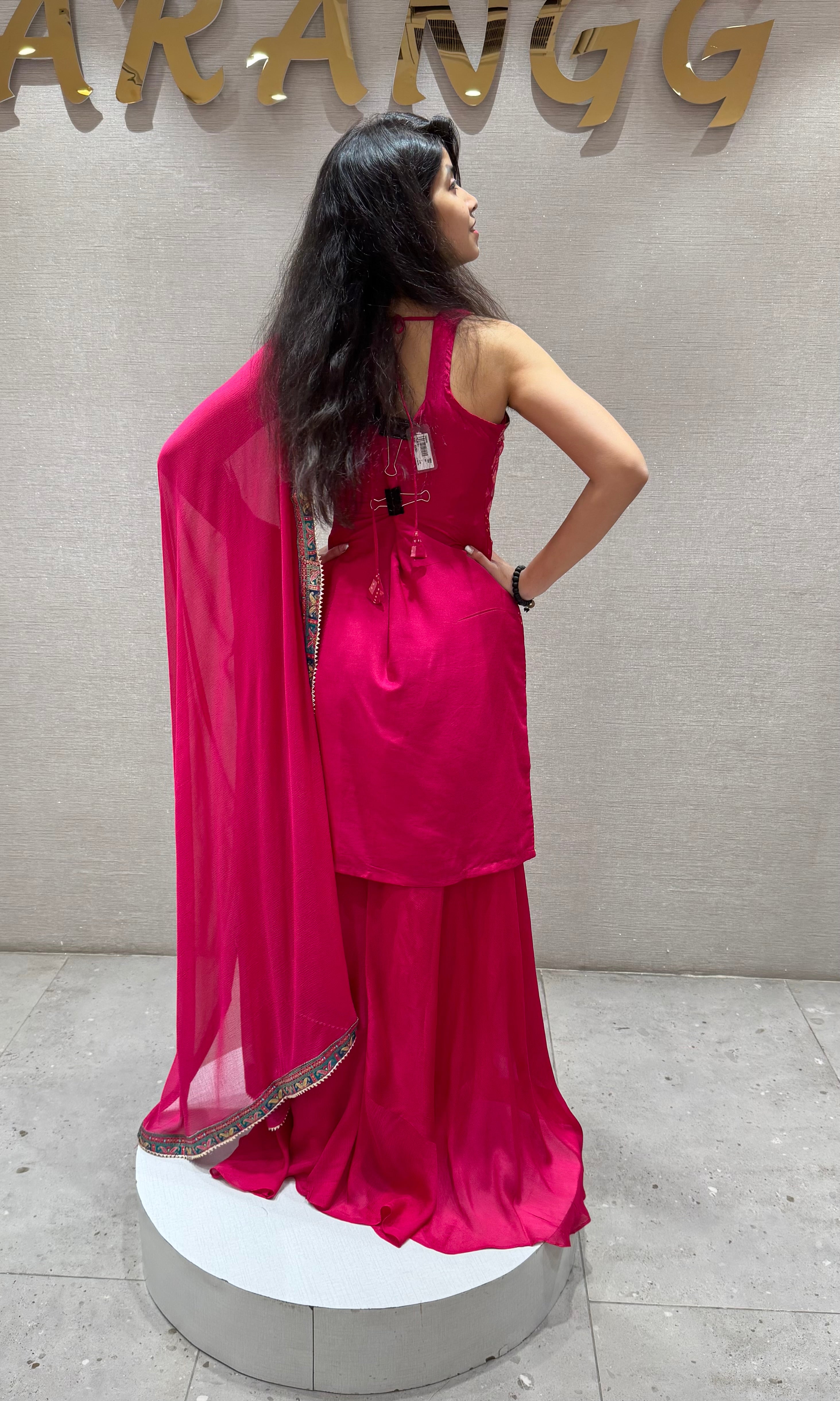 Radiant RANI Pink Embroidered Sharara Set