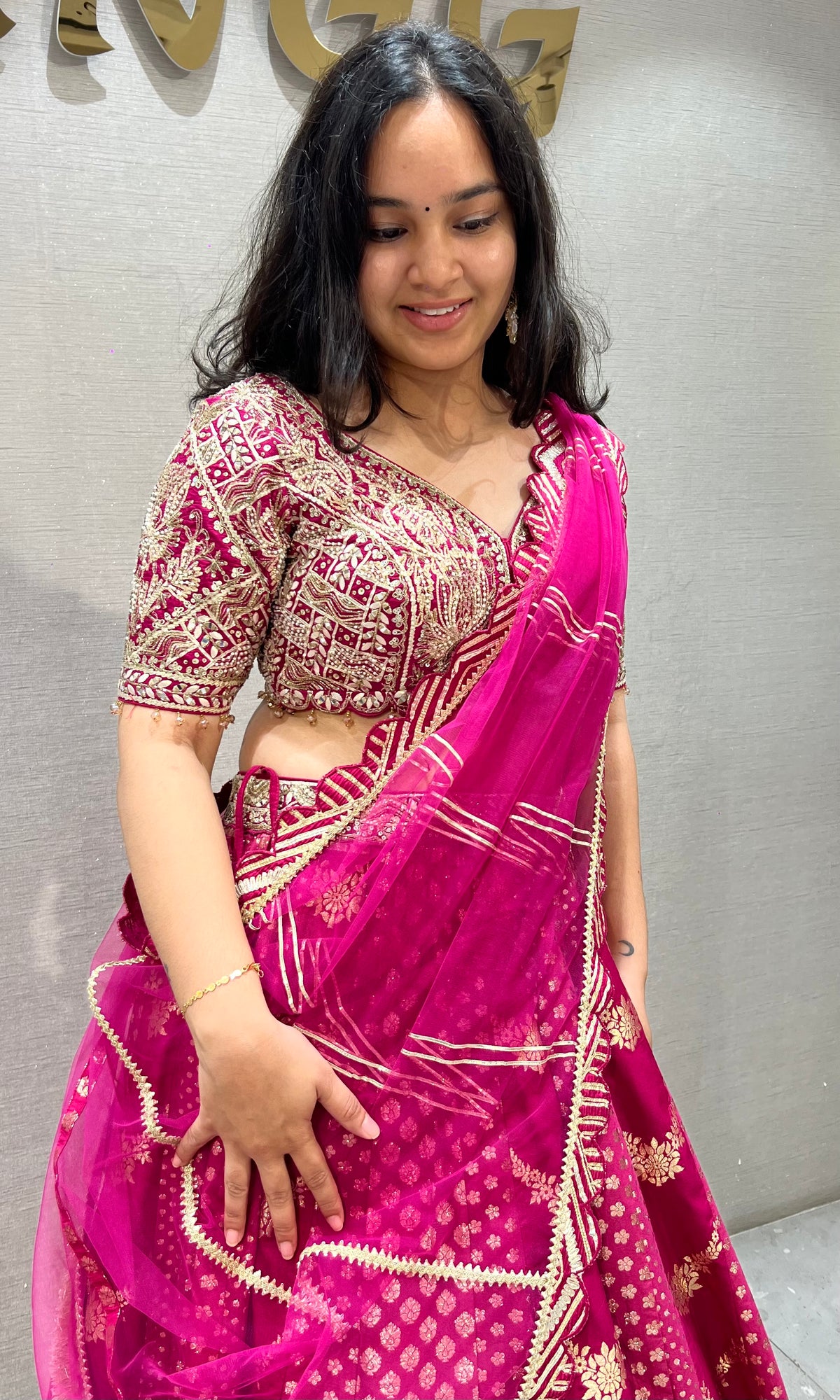 Rani Banarasi Golden Intricate Embroidered Lehenga