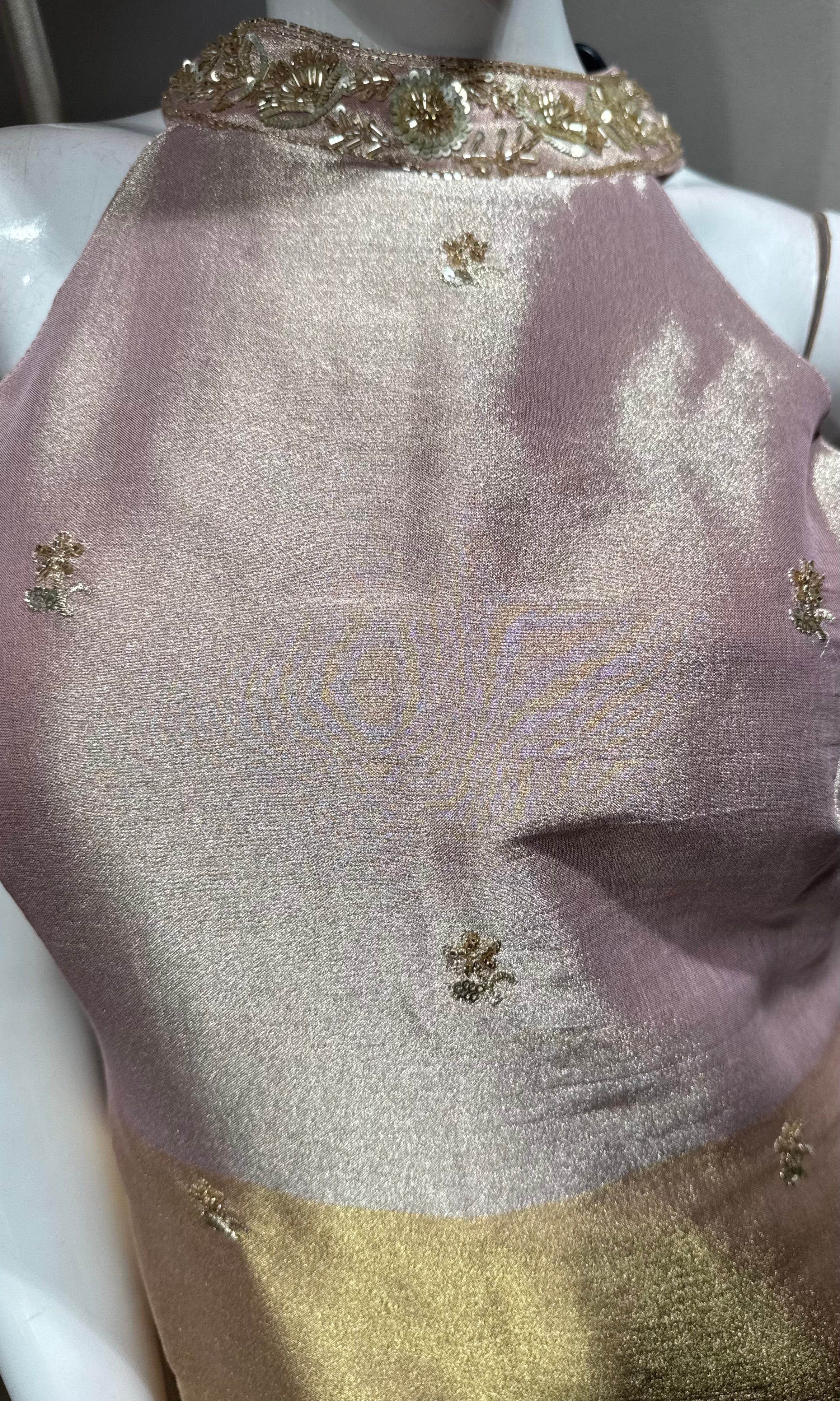rose pink gold embellished sharara set