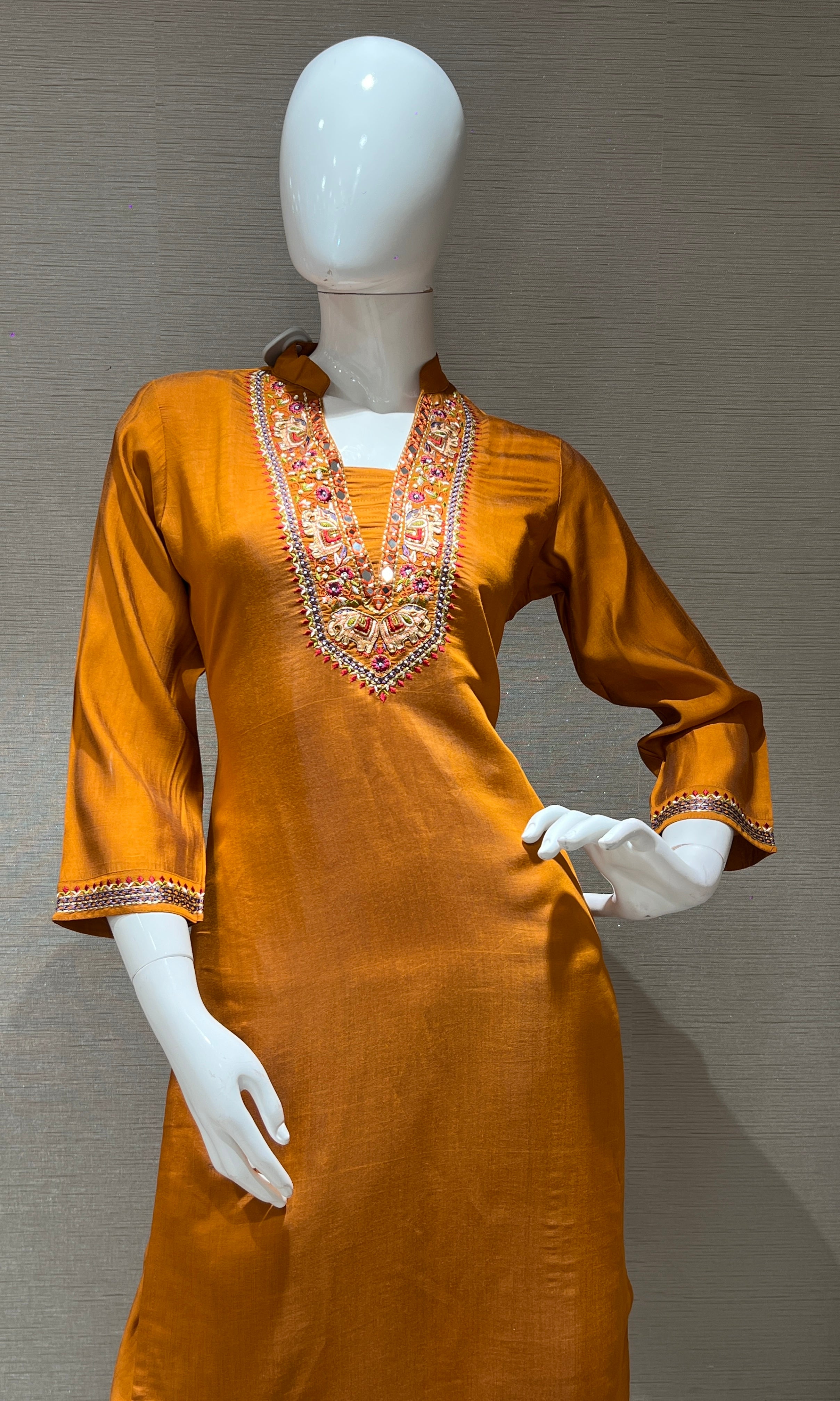 orange sabyasachi inspired kurta set